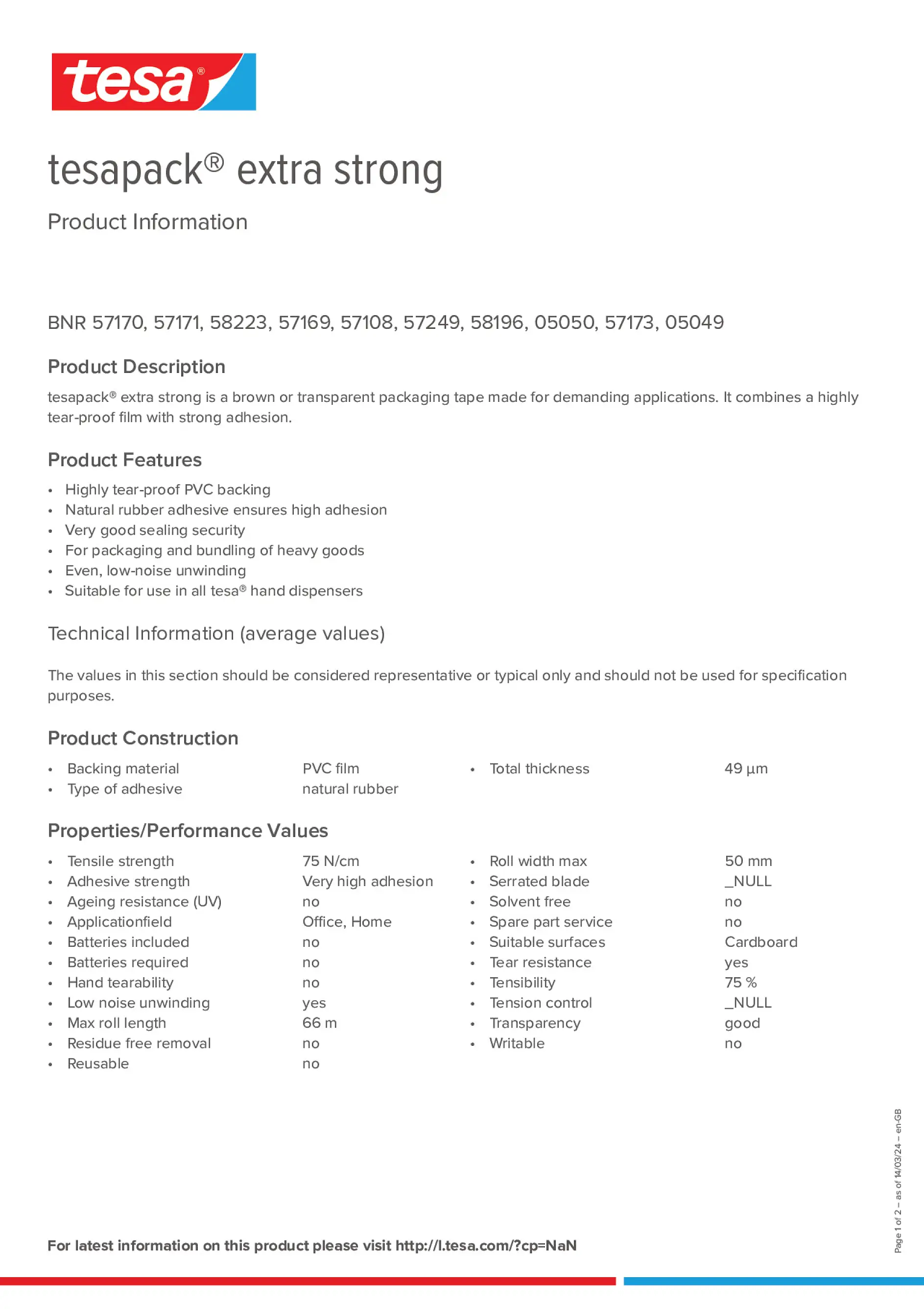 Product information_tesapack® 57249_en-GB