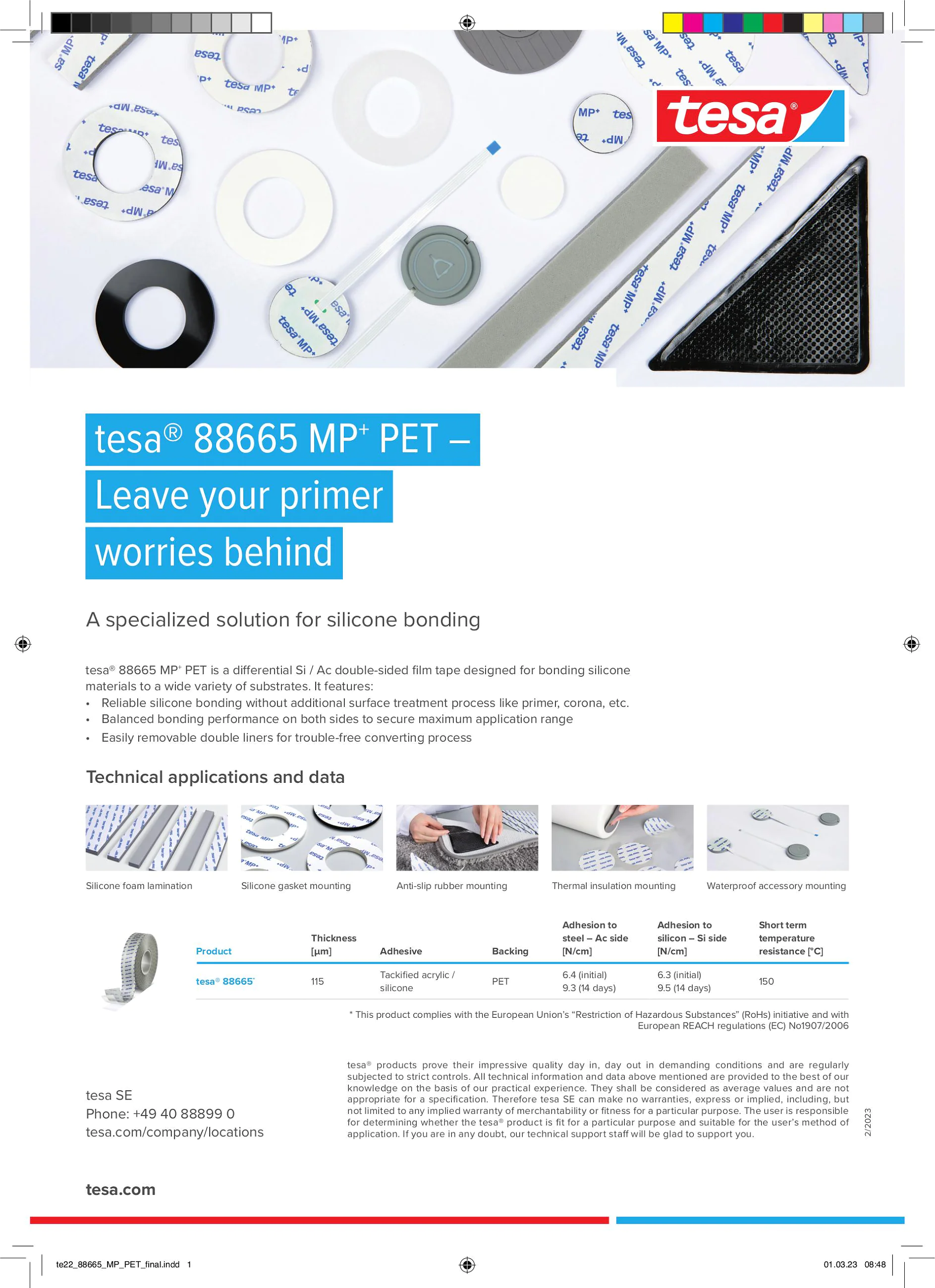 tesa 88665 MP PET Silicone Bonding