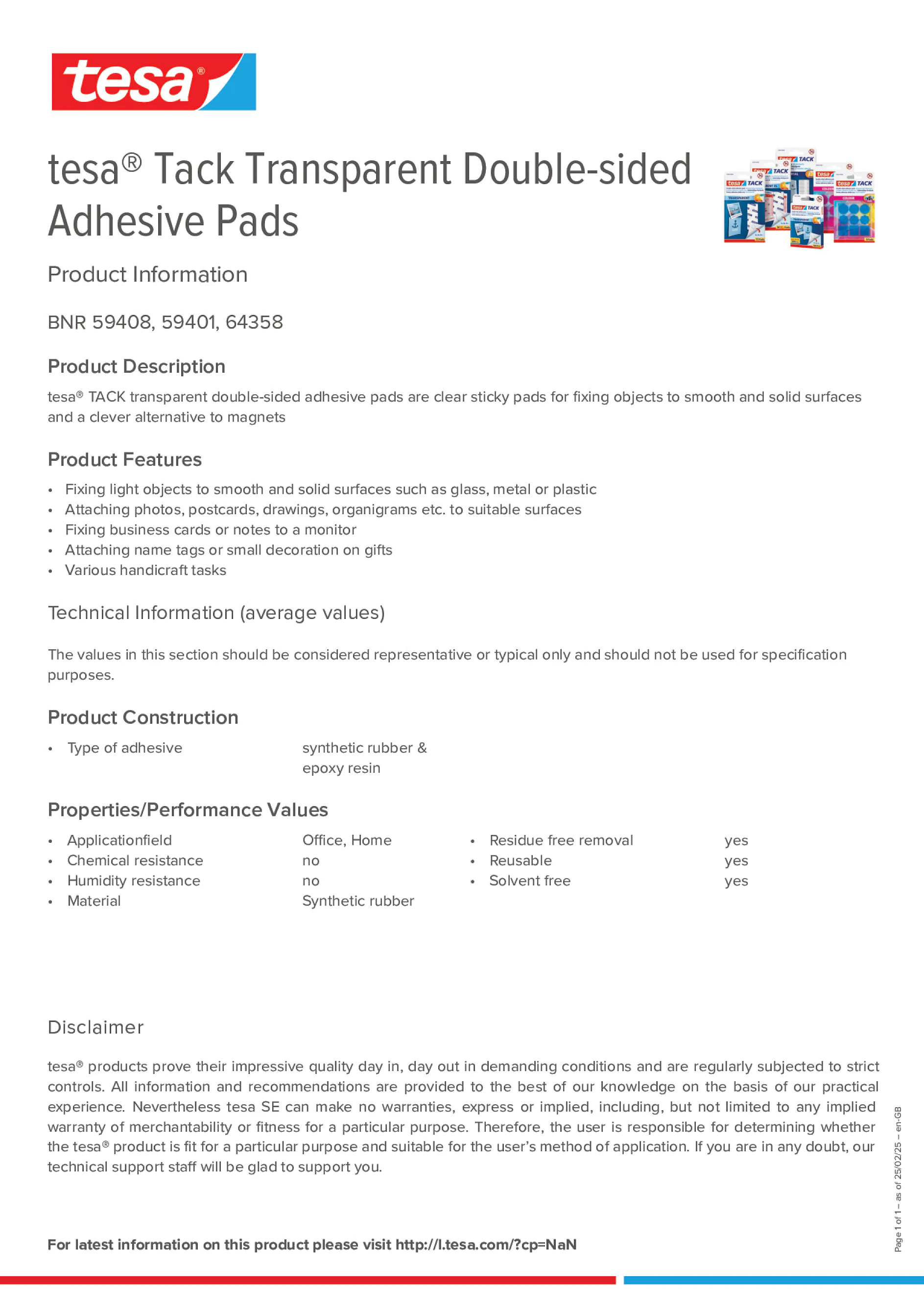 Product information_tesa® Tack 59401_en-GB