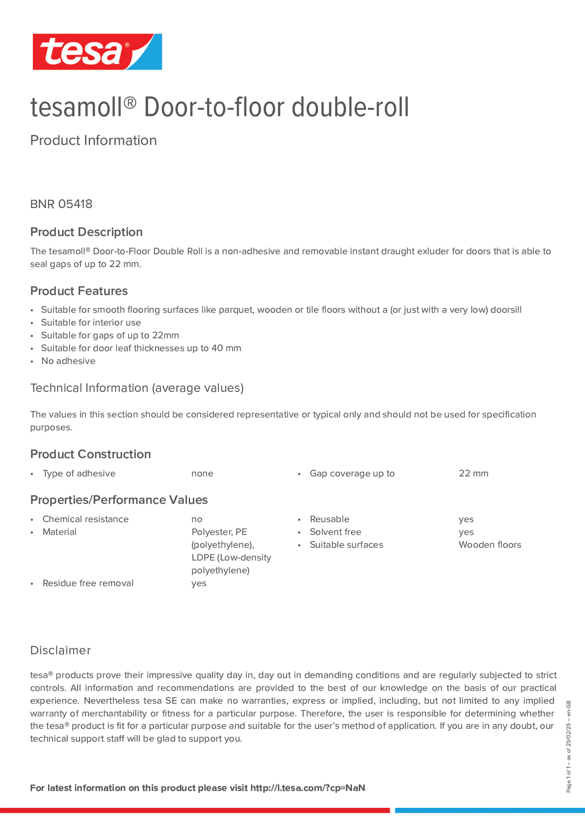 Product information_tesamoll® 05418_en-GB