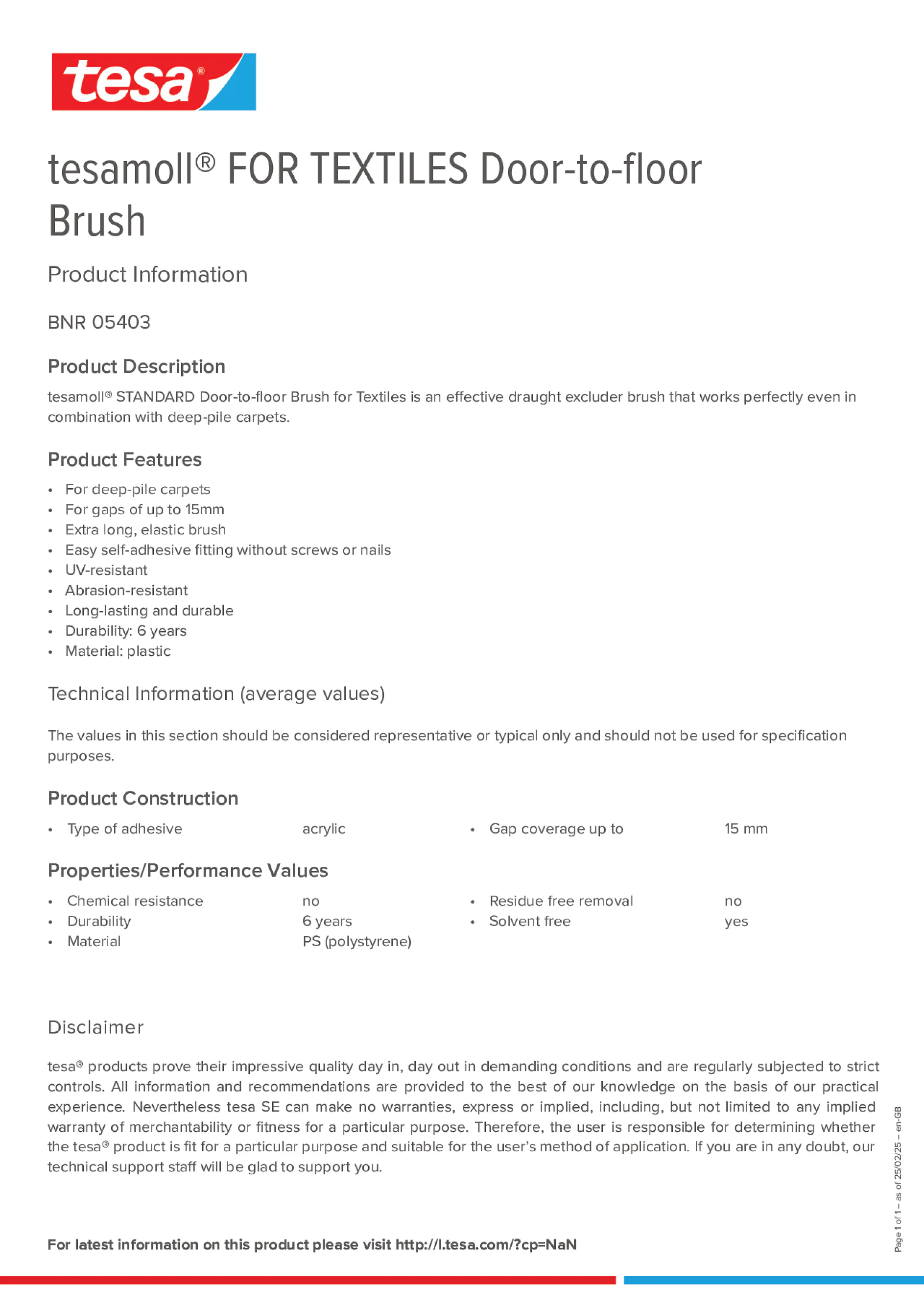 Product information_tesamoll® 05403_en-GB