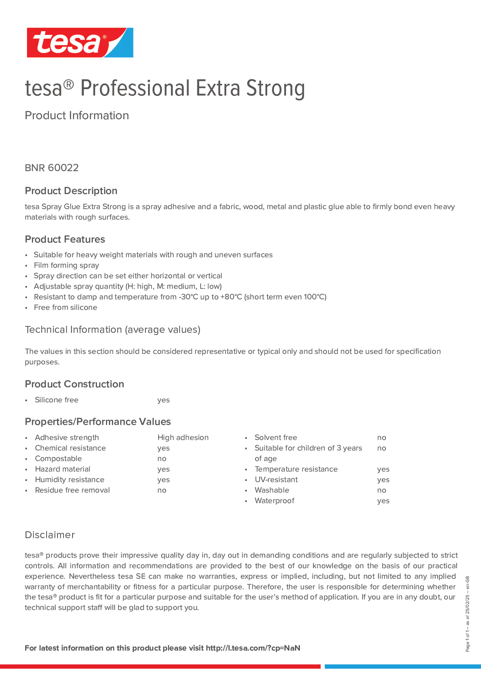 Product information_tesa® Professional 60022_en-GB