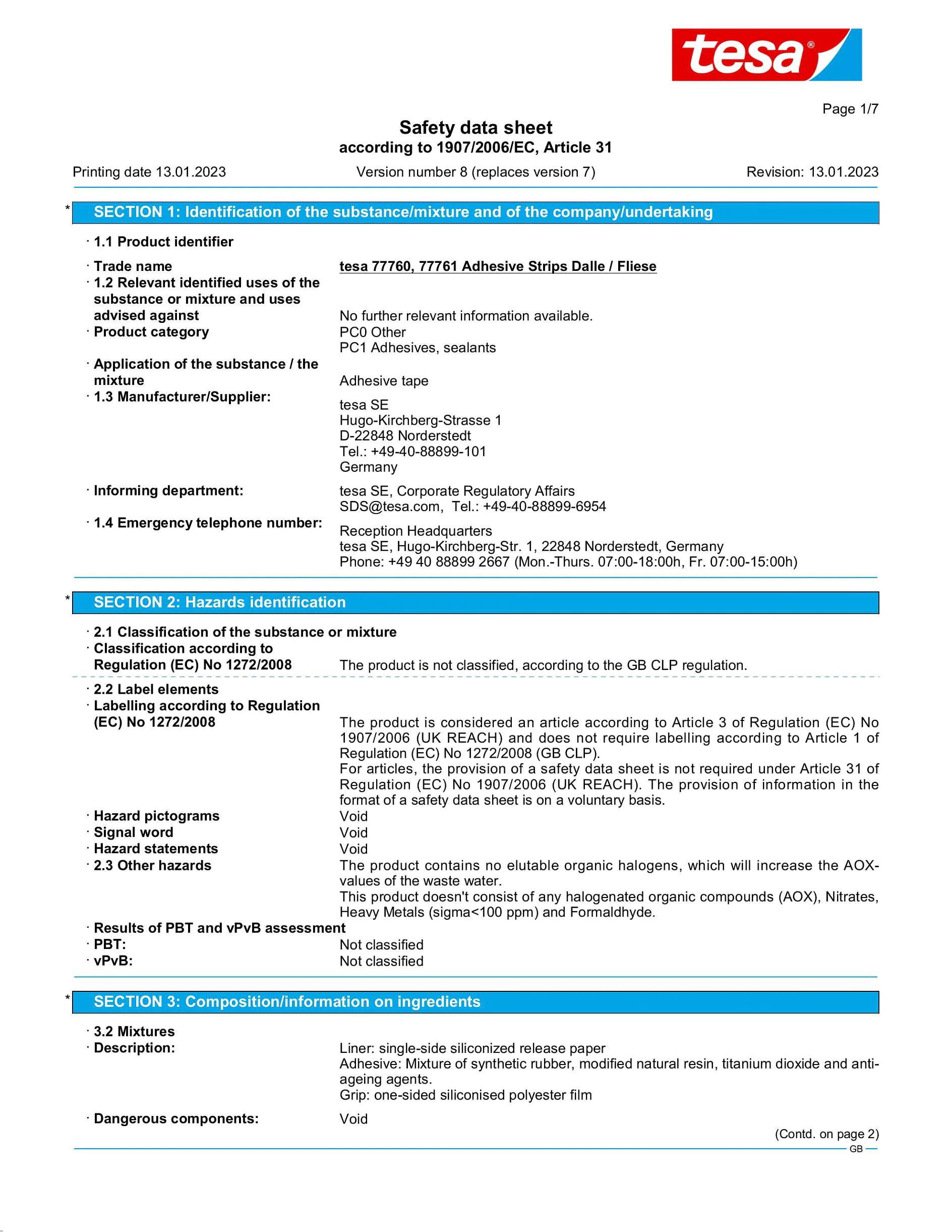 Safety data sheet_tesa® 77761_en-GB_v8