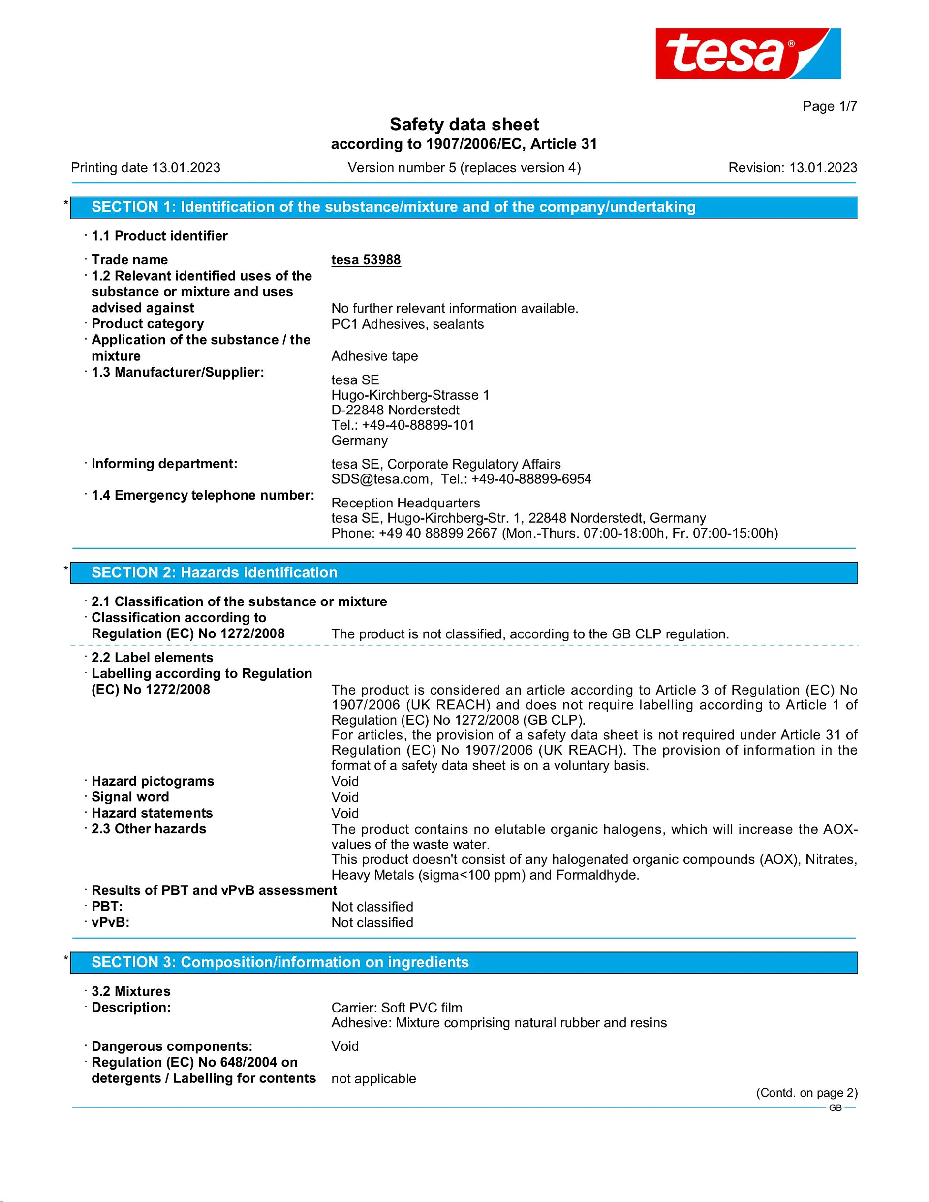 Safety data sheet_tesa® 5495_en-GB_v5
