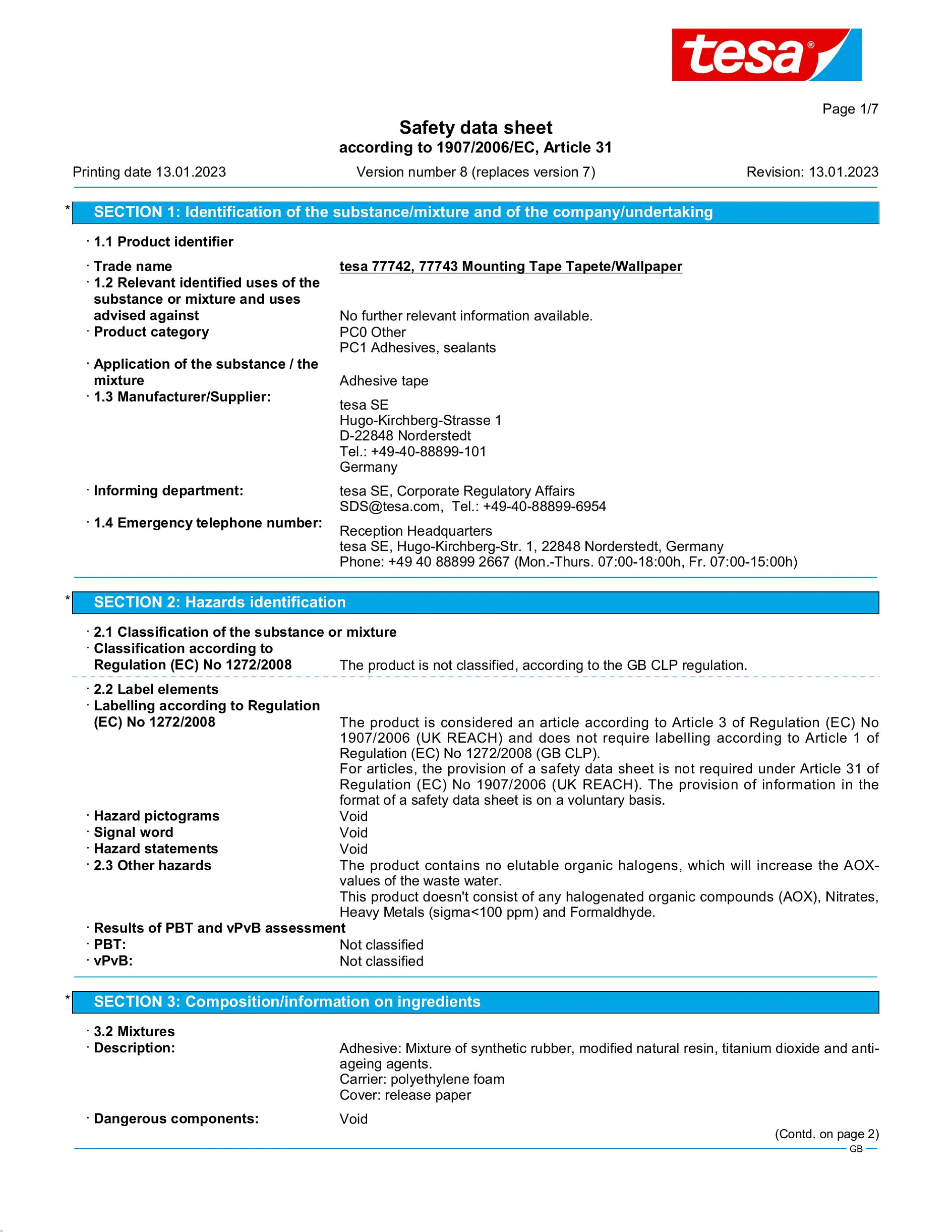 Safety data sheet_tesa® 77742_en-GB_v8