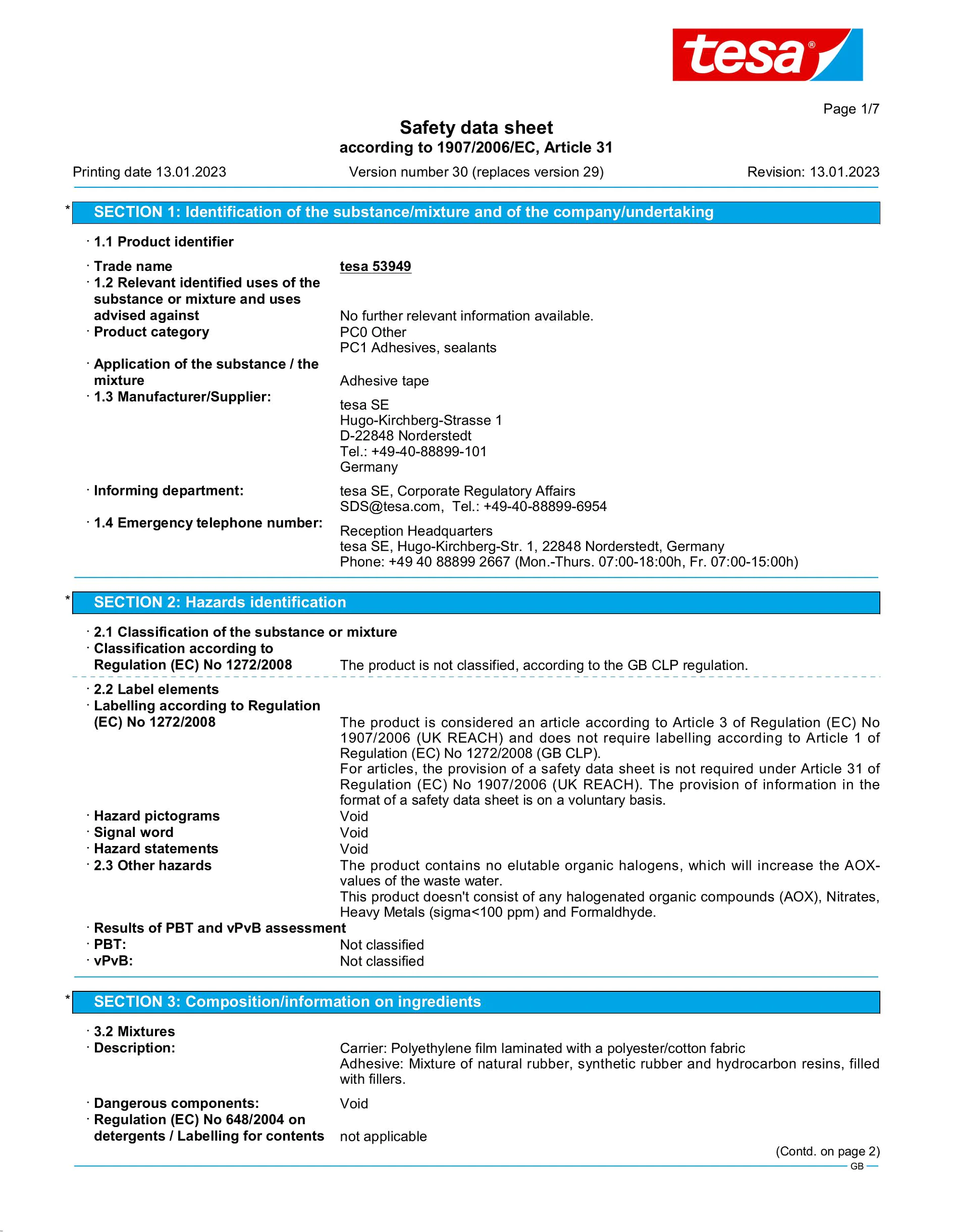Safety data sheet_tesa® 53949_en-GB_v30