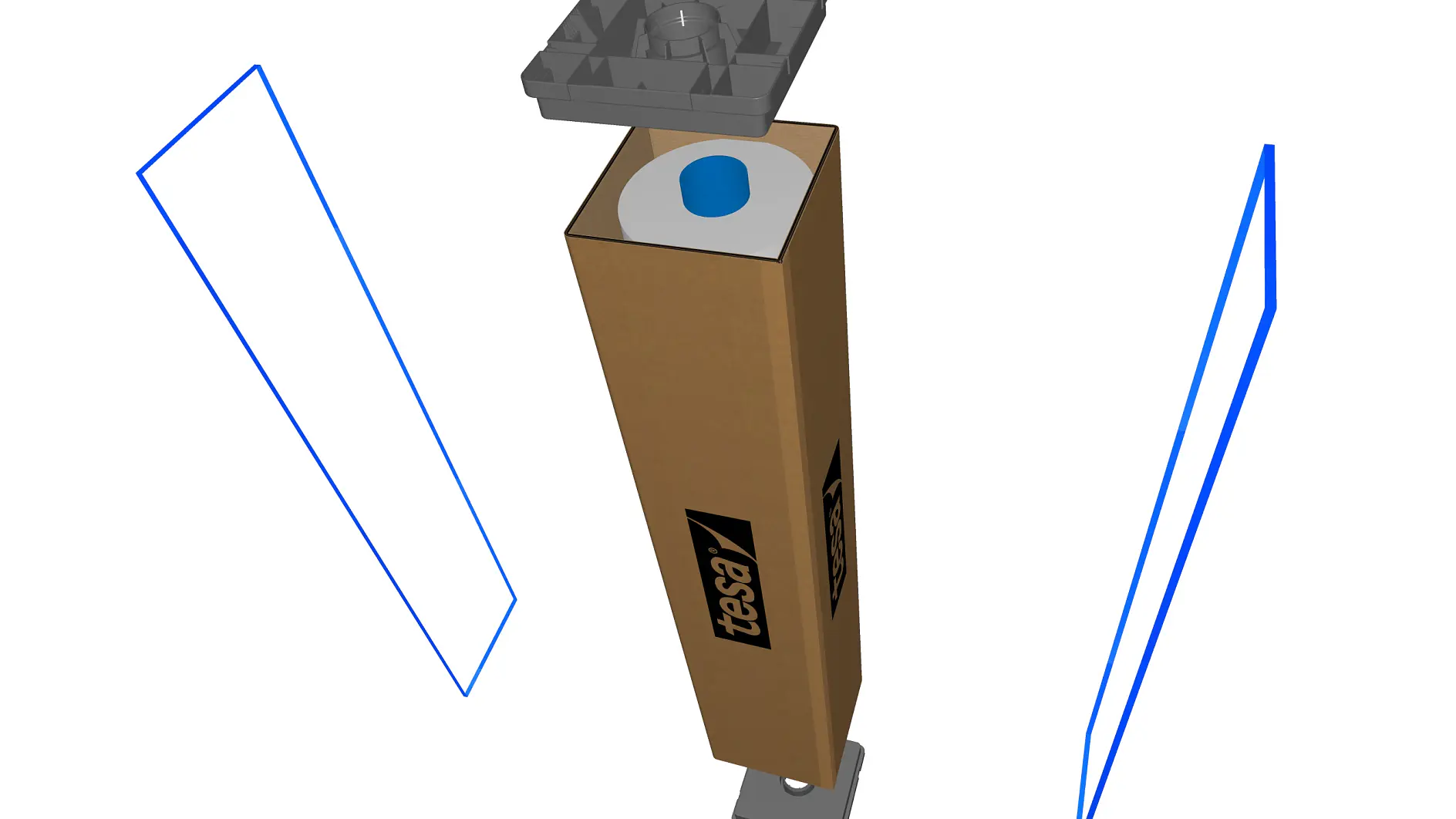 End walls are used in tesa plants to safely pack large industrial adhesive tape rolls for transport