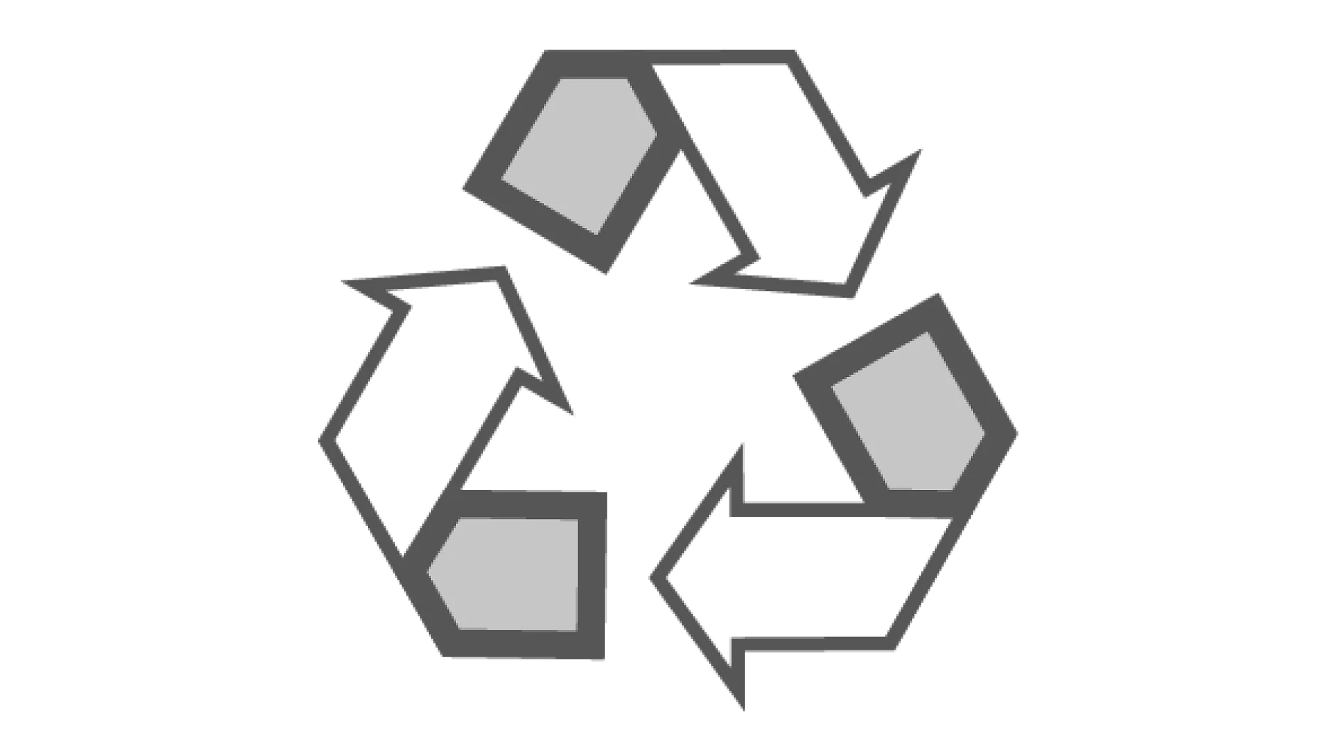 A gray recycling symbol with three arrows forming a triangle. Each arrow has a rectangular box at its base, pointing clockwise, indicating a continuous loop. (This text has been generated by AI)