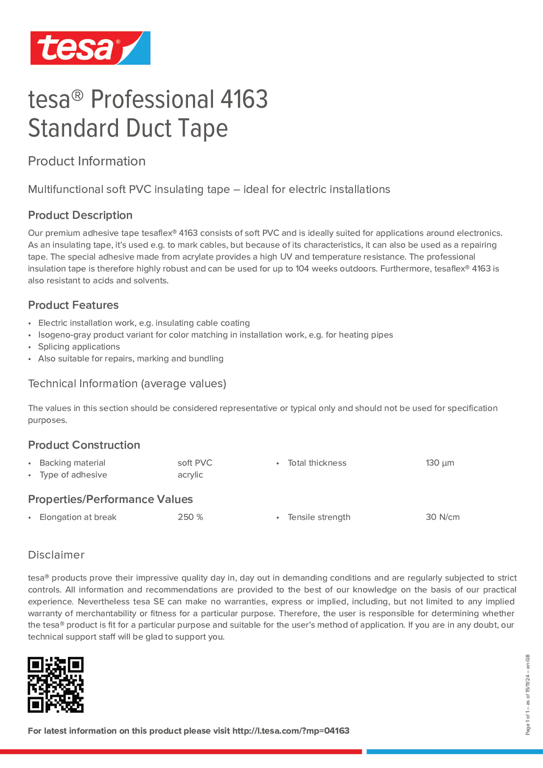 Product information_tesa® Professional 04163_en-GB