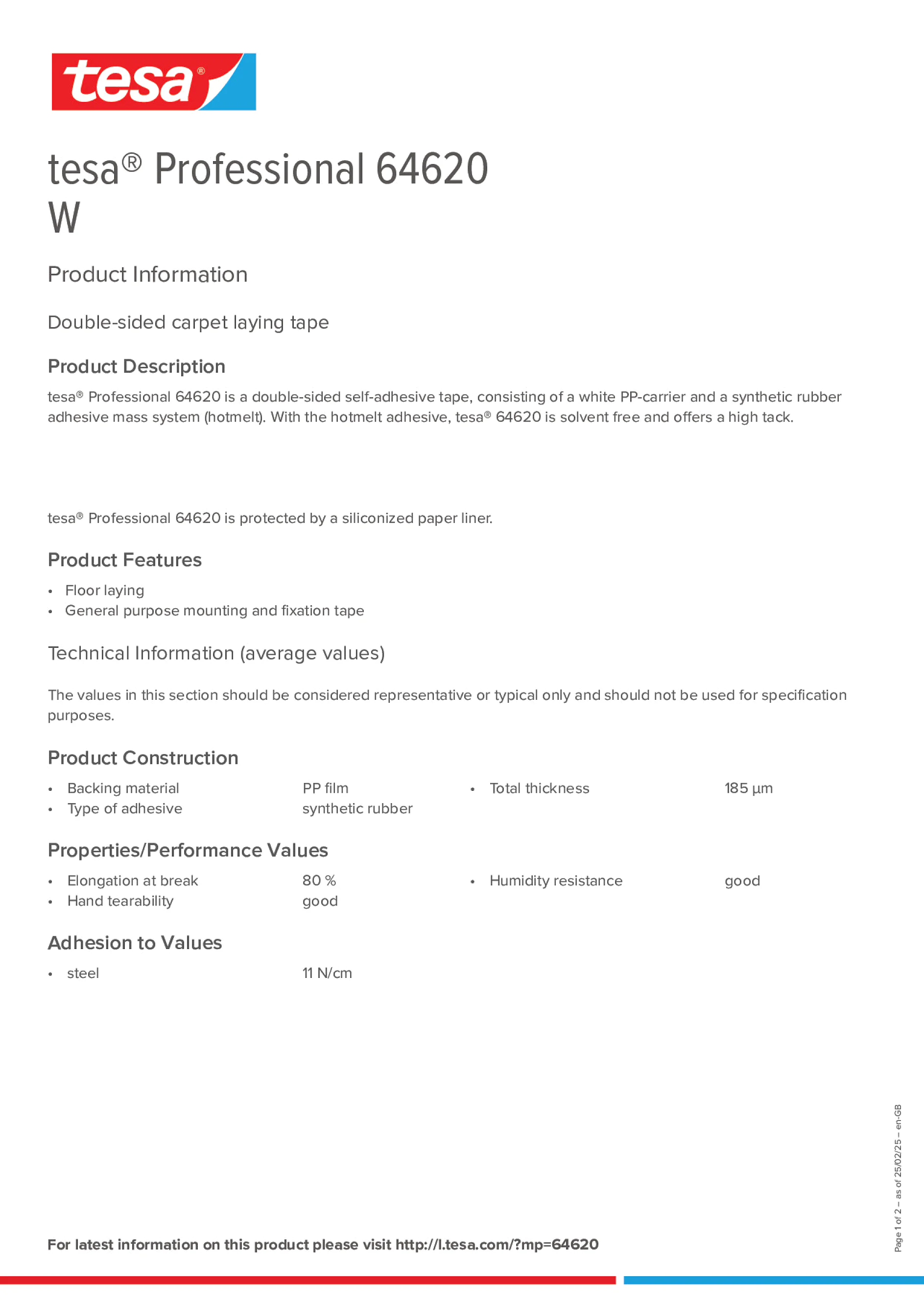 Product information_tesa® Professional 64620_en-GB