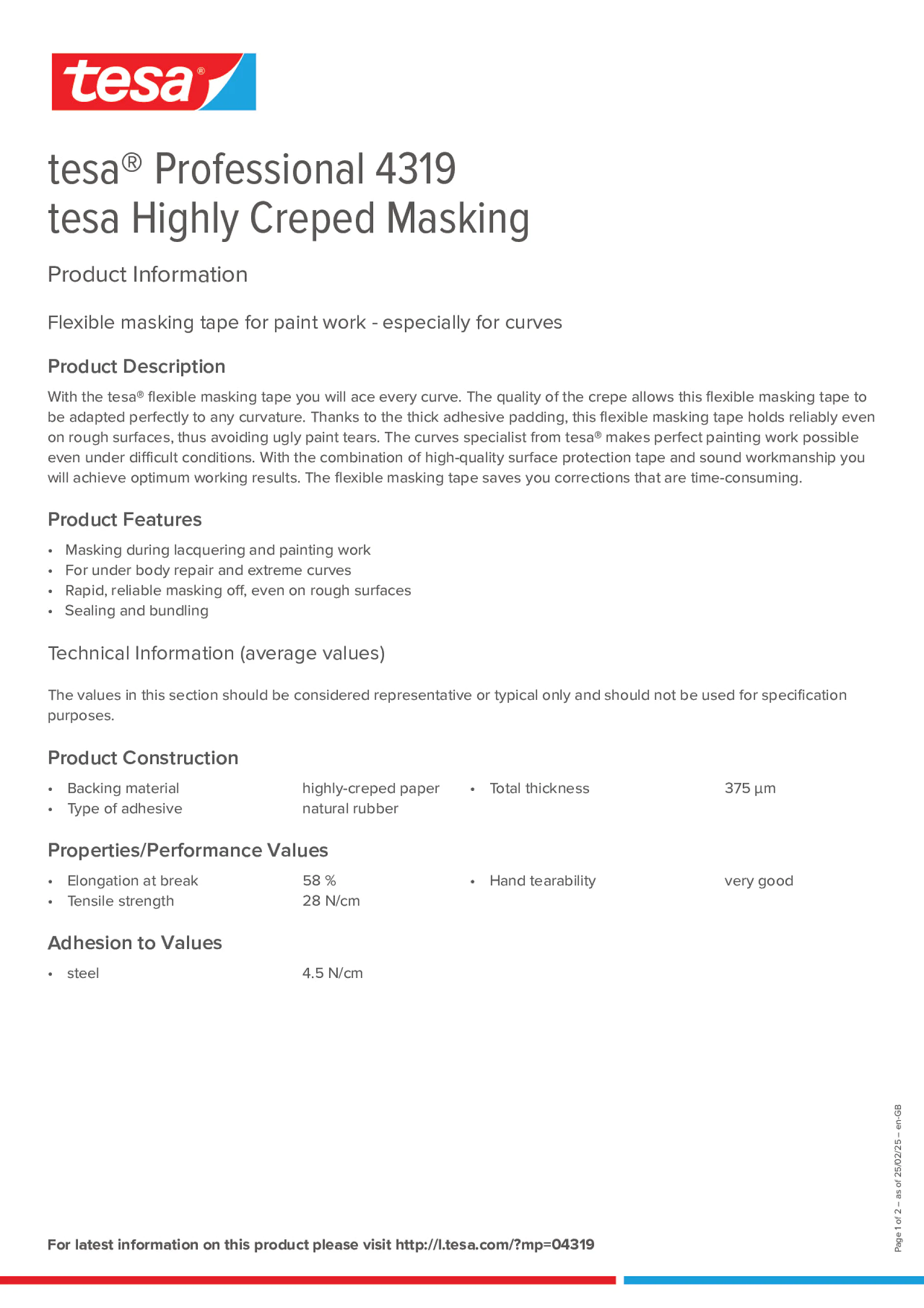 Product information_tesa® Professional 04319_en-GB