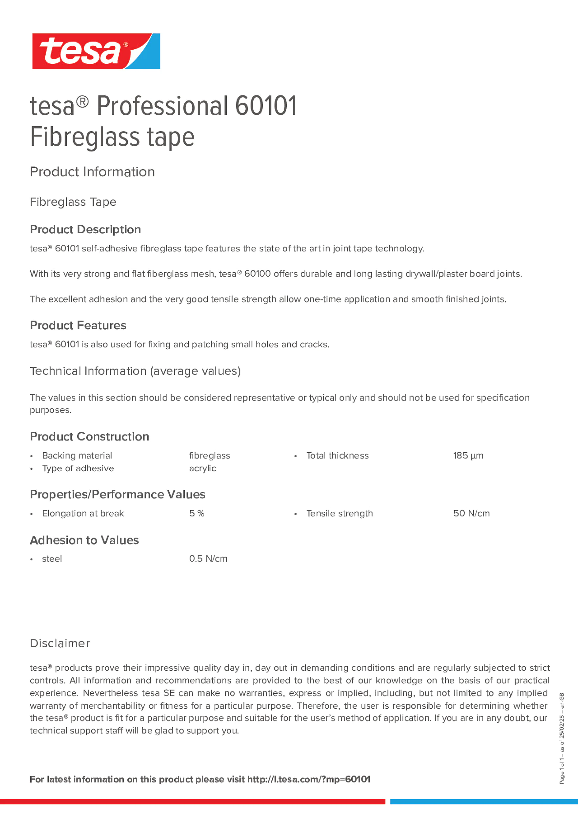Product information_tesa® Professional 60101_en-GB