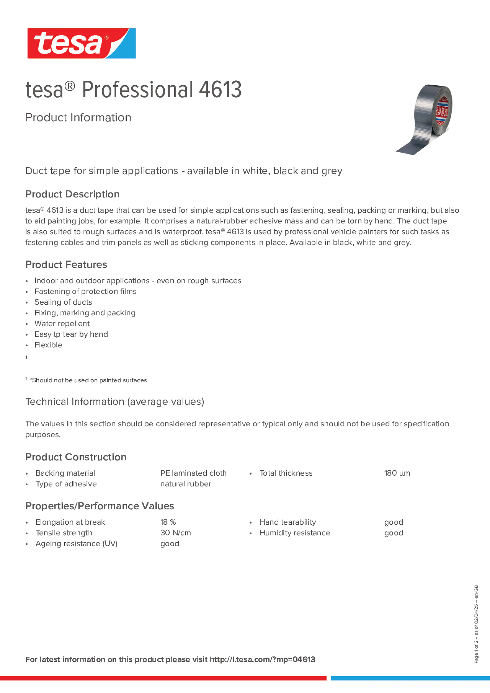 Product information_tesa® Professional 04613_en-GB