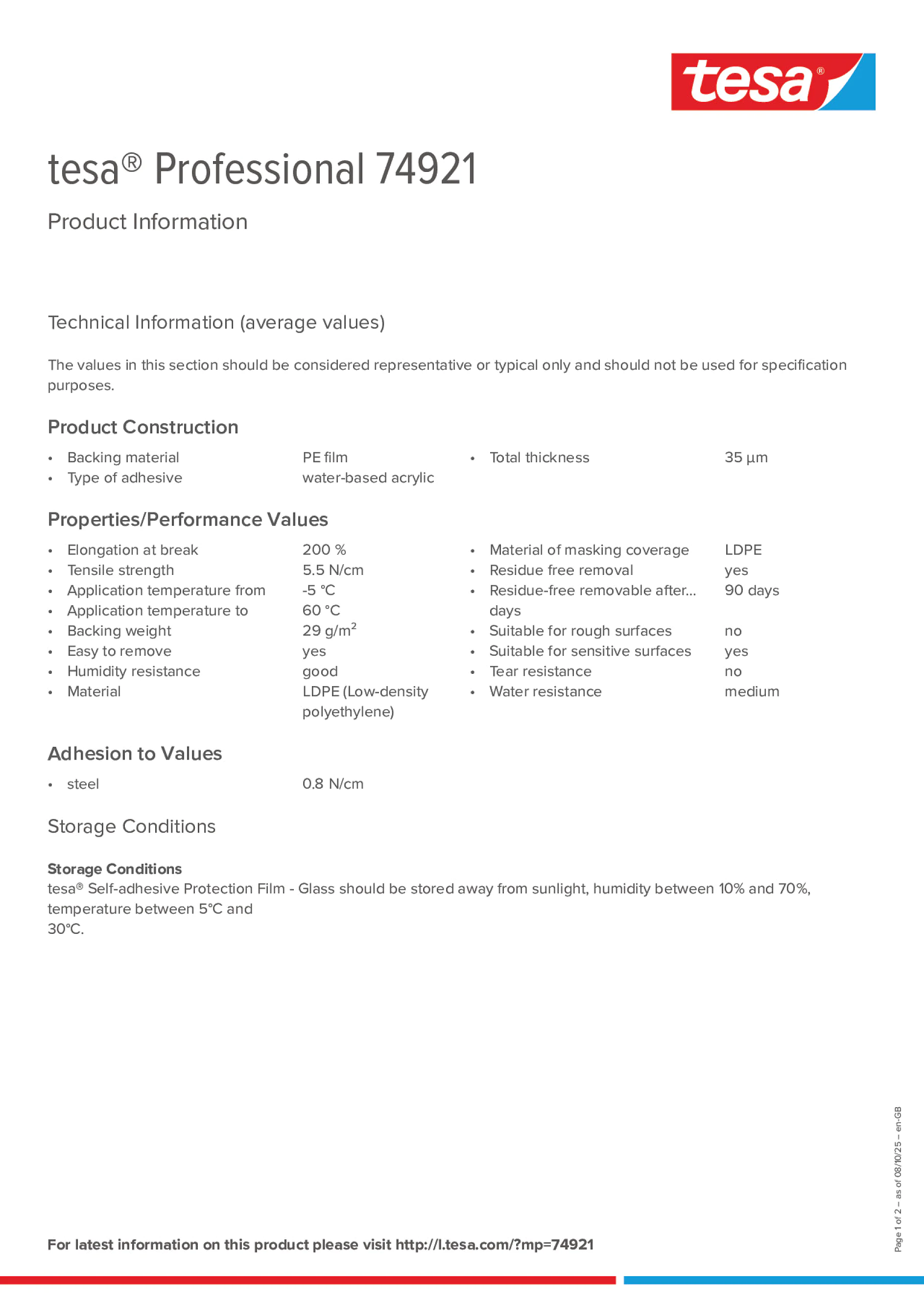 Product information_tesa® Professional 74921_en-GB