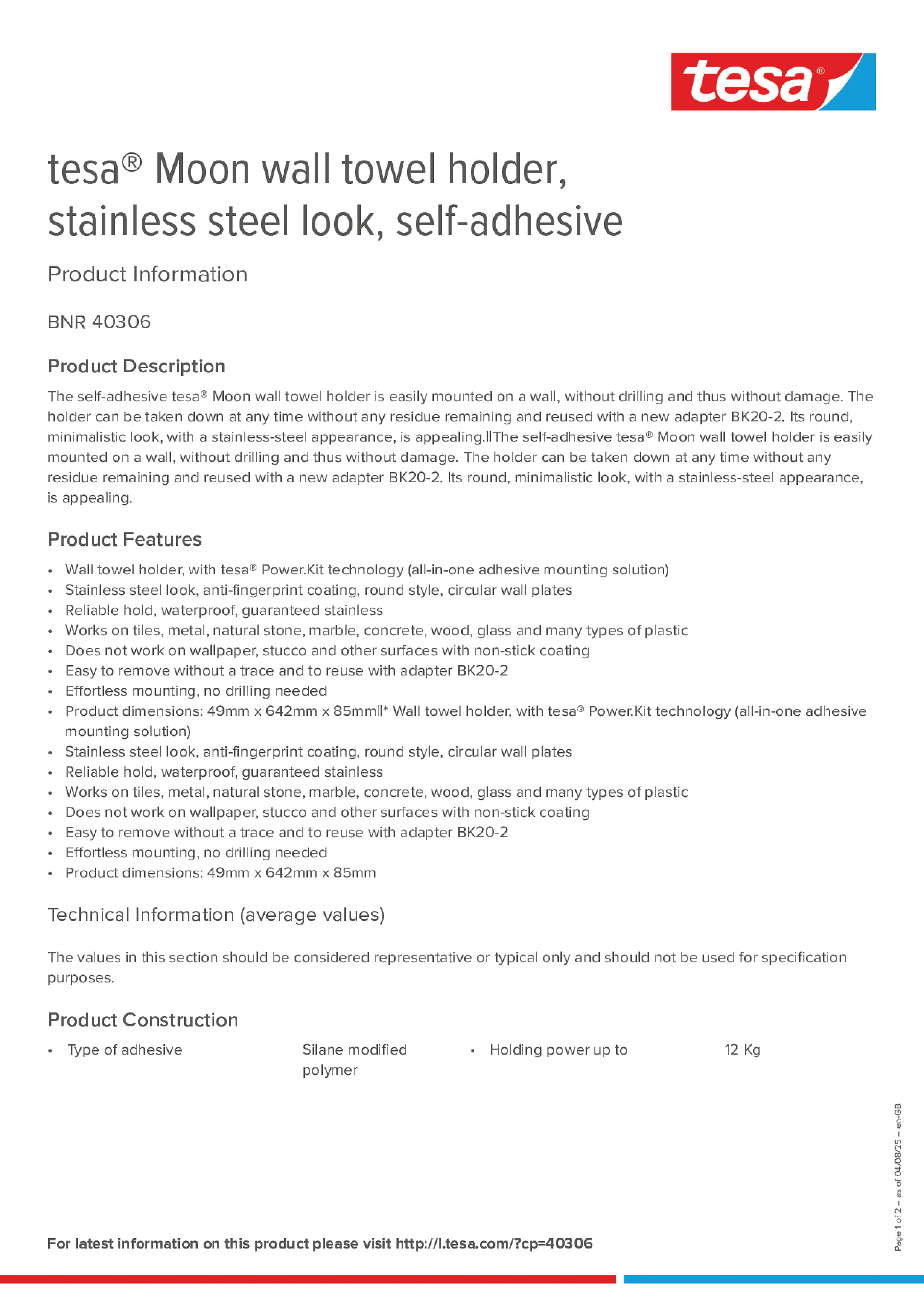 Product information_tesa® 40306_en-GB