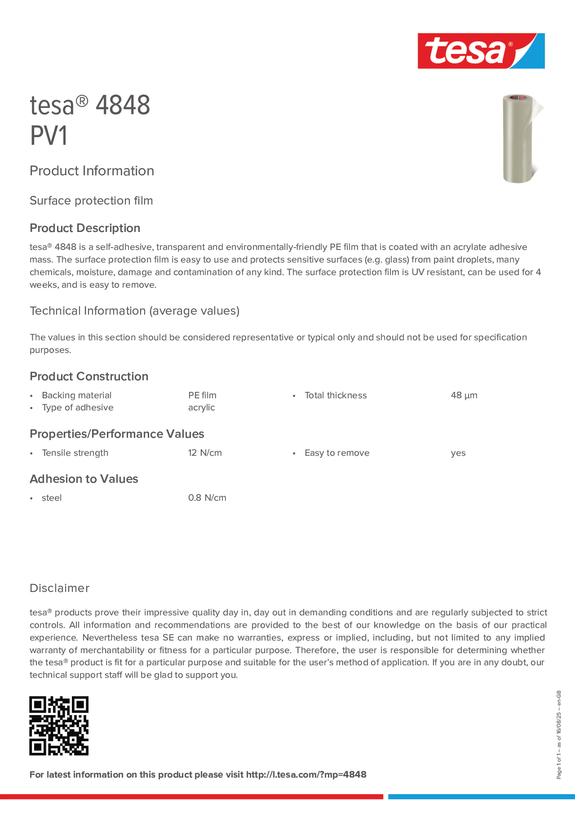 Product information_tesa® 4848_en-GB