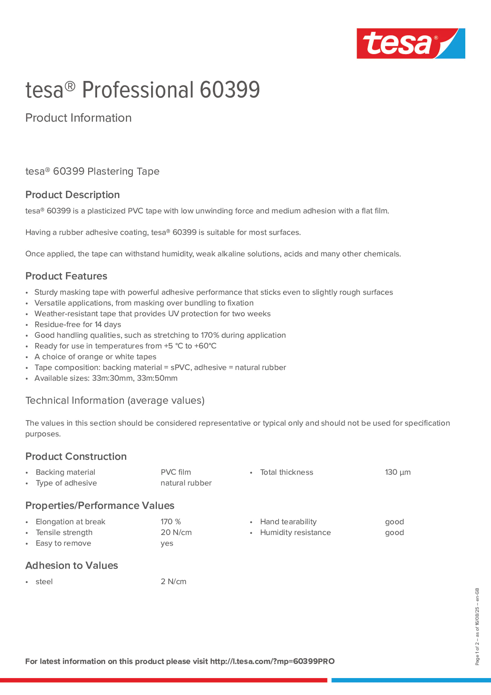 Product information_tesa® Professional 60399_en-GB