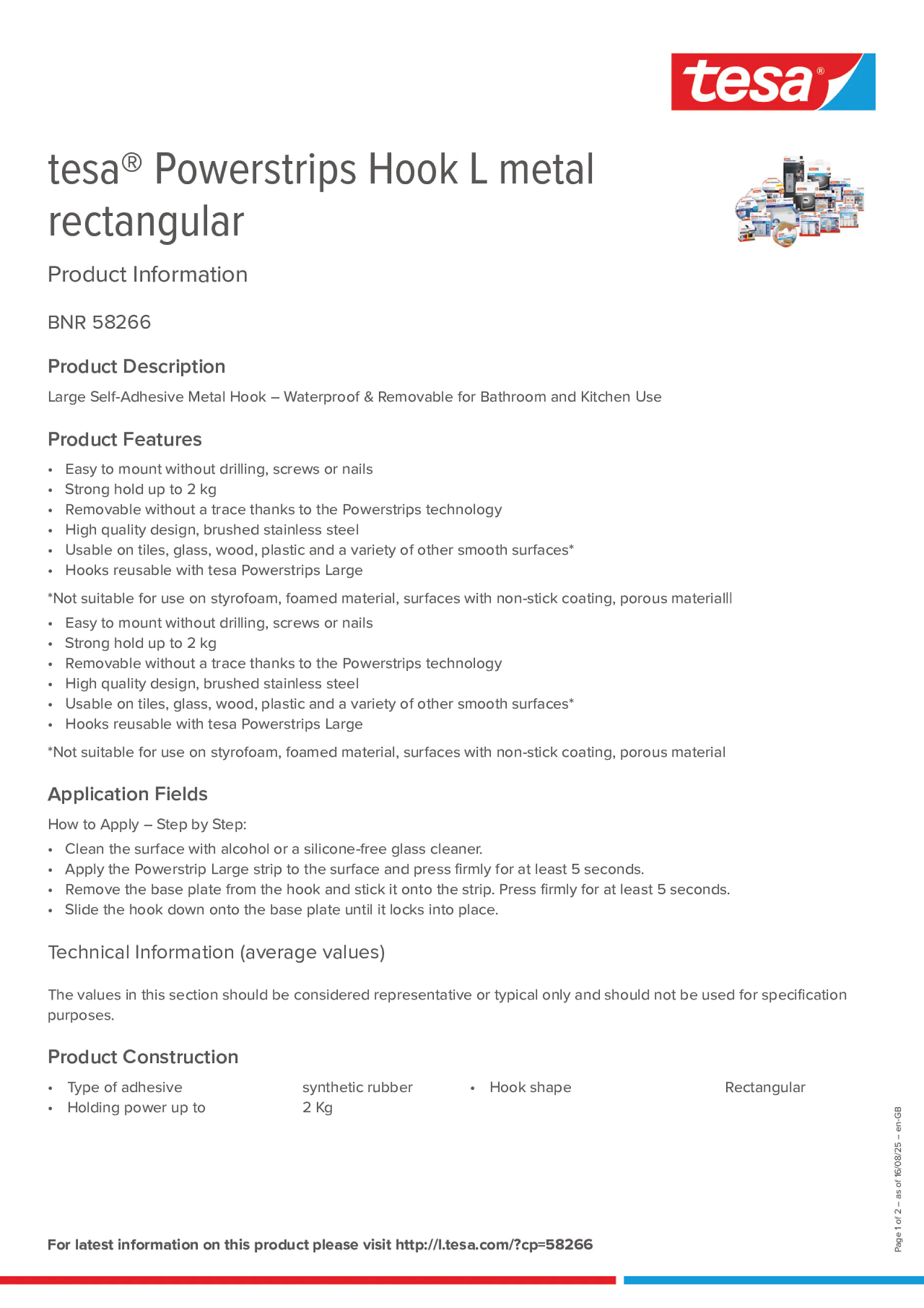 Product information_tesa® Powerstrips 58266_en-GB