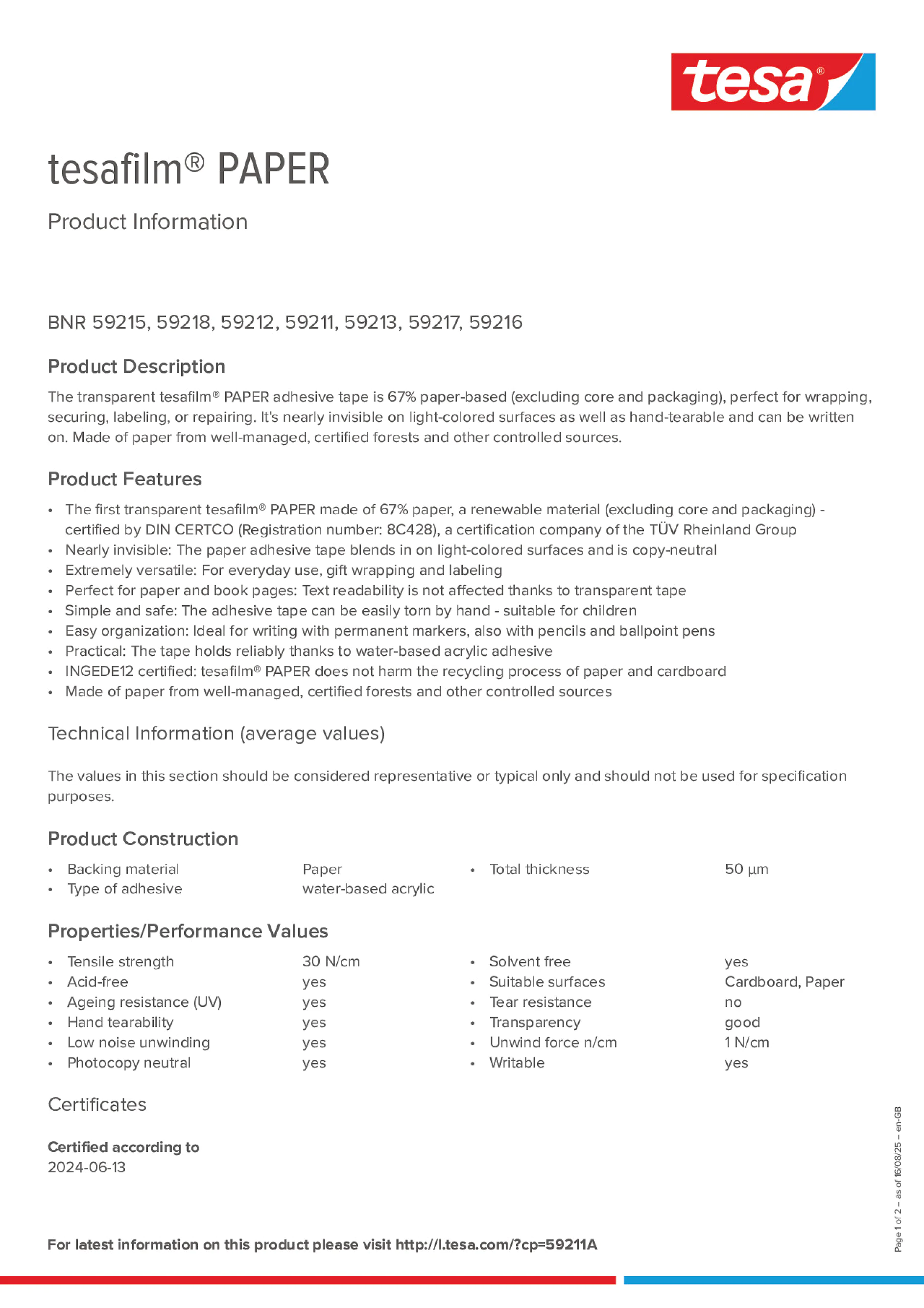 Product information_tesafilm® 59215_en-GB