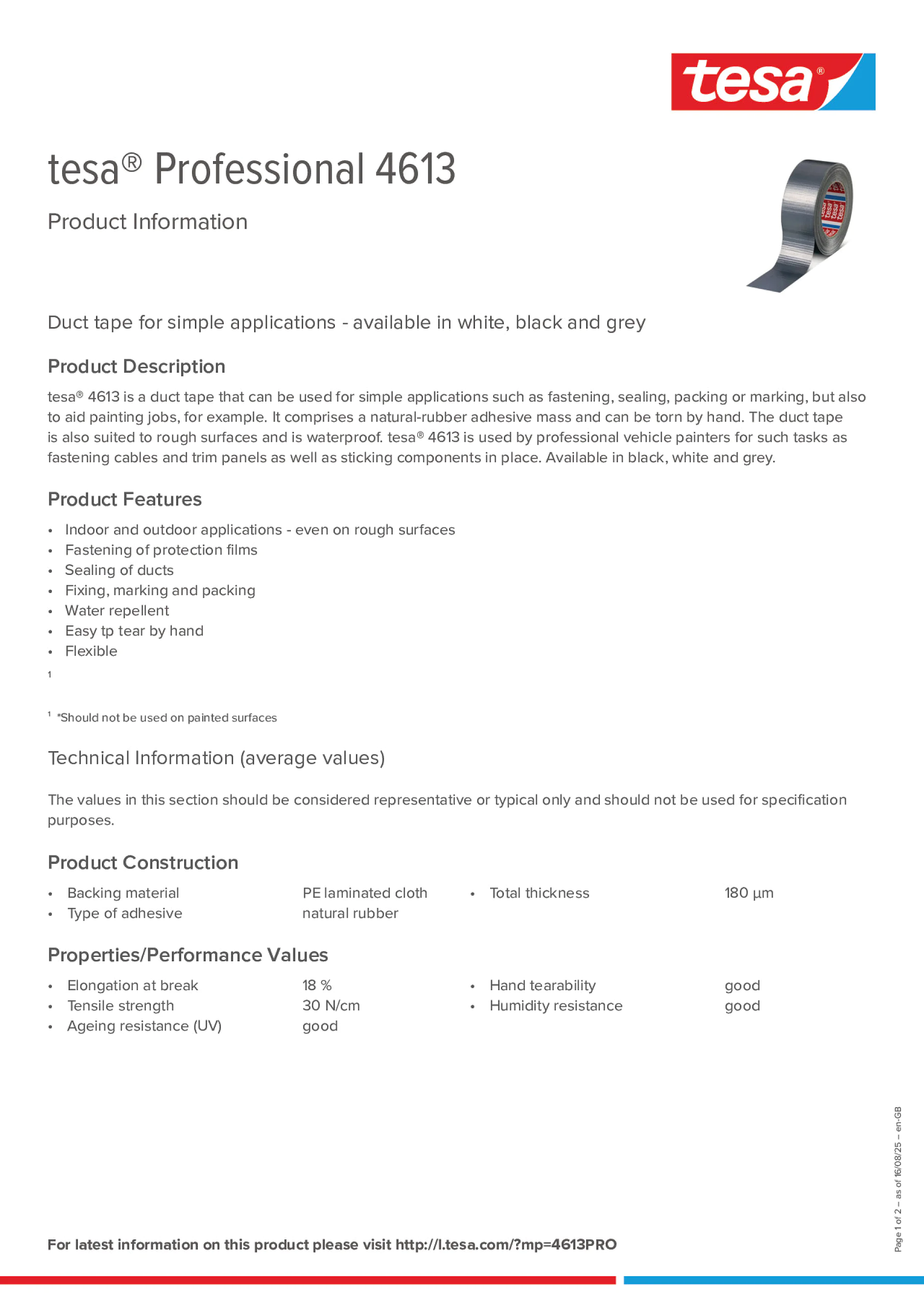 Product information_tesa® Professional 04613_en-GB