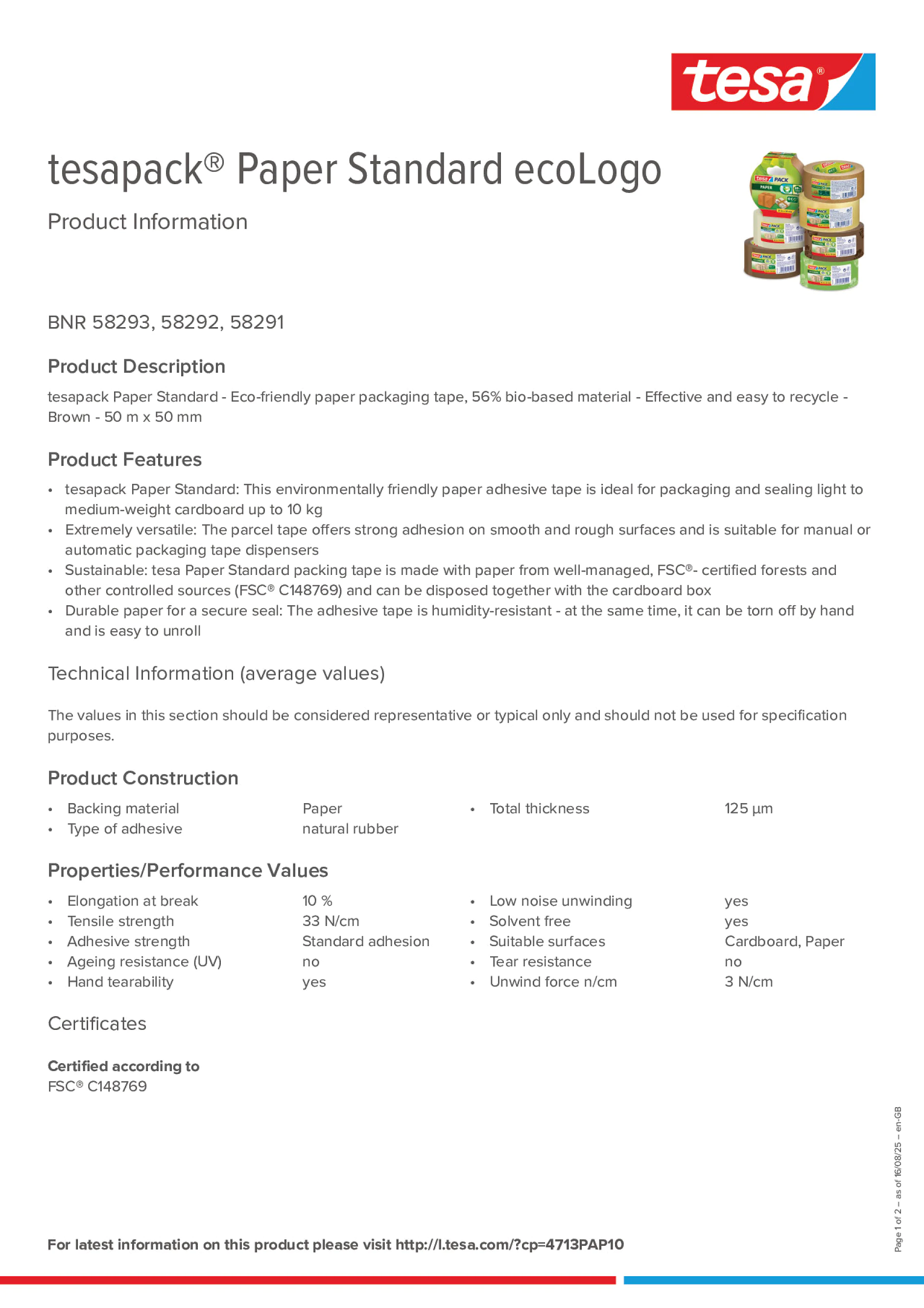Product information_tesapack® 58293_en-GB