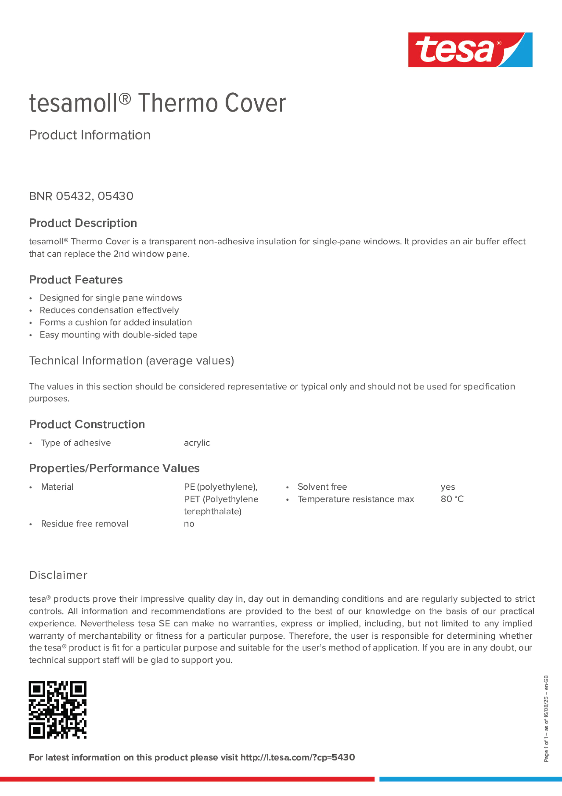 Product information_tesamoll® 5430_en-GB