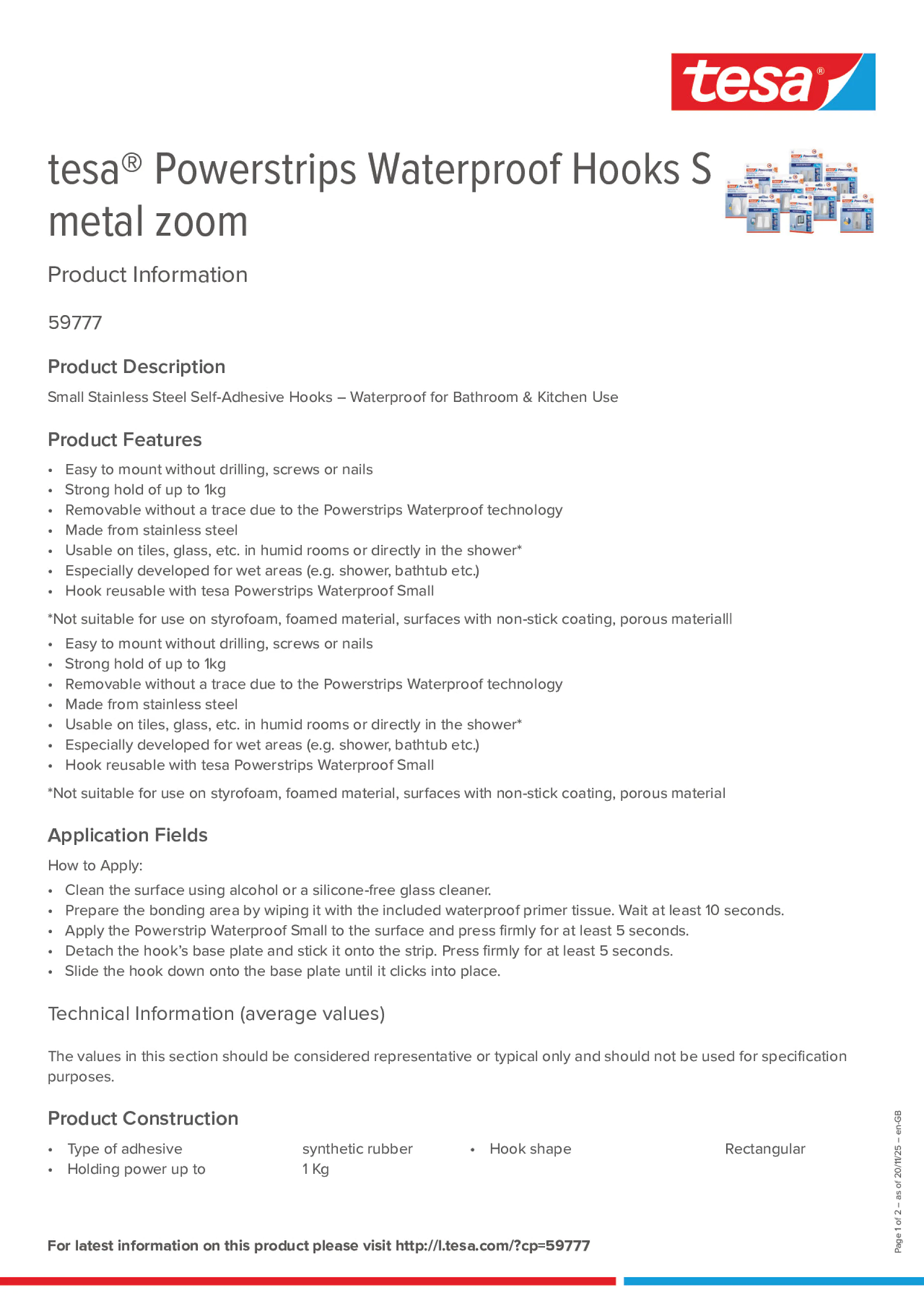 Product information_tesa® Powerstrips 59777_en-GB