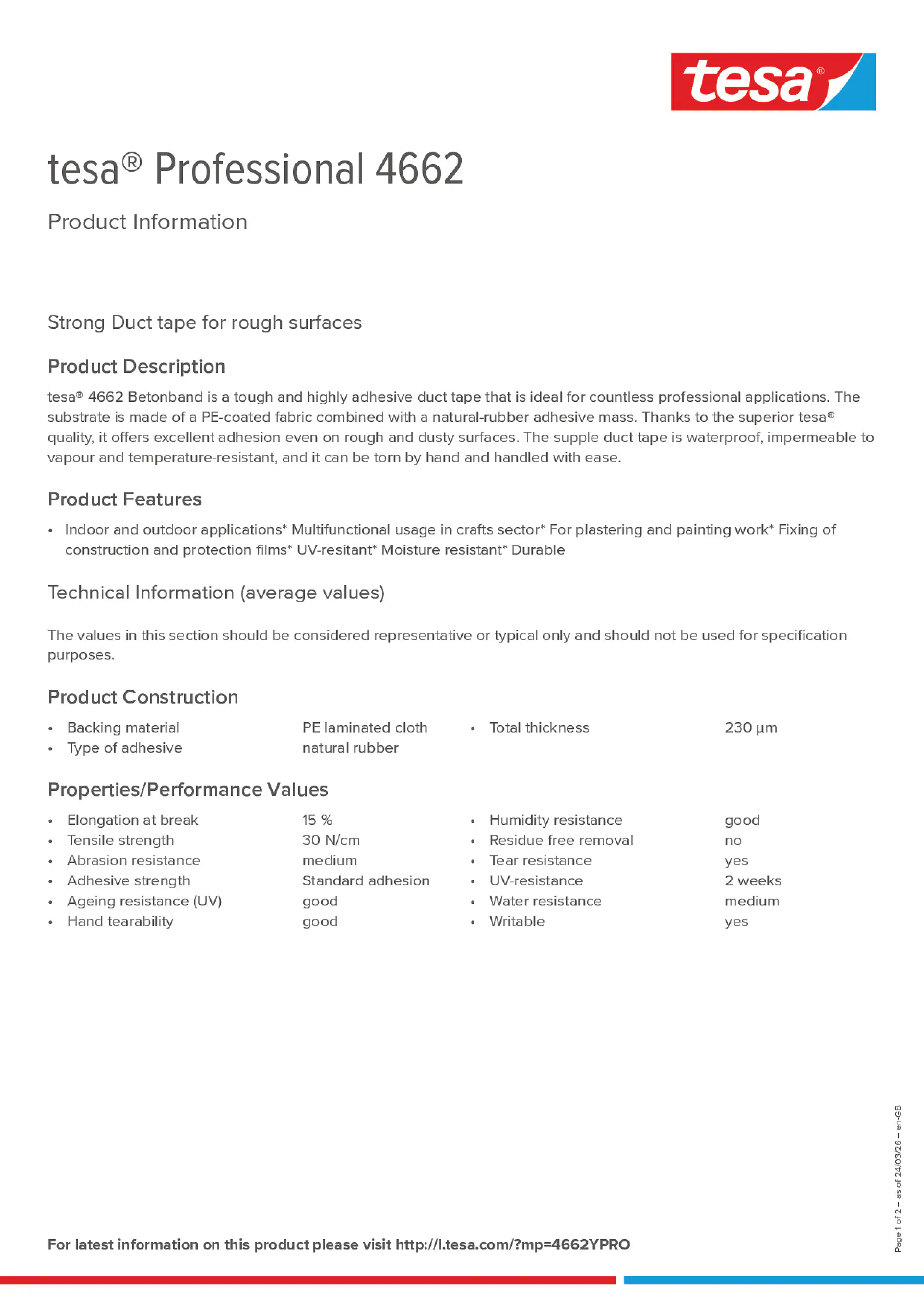 Product information_tesa® Professional 04662_en-GB