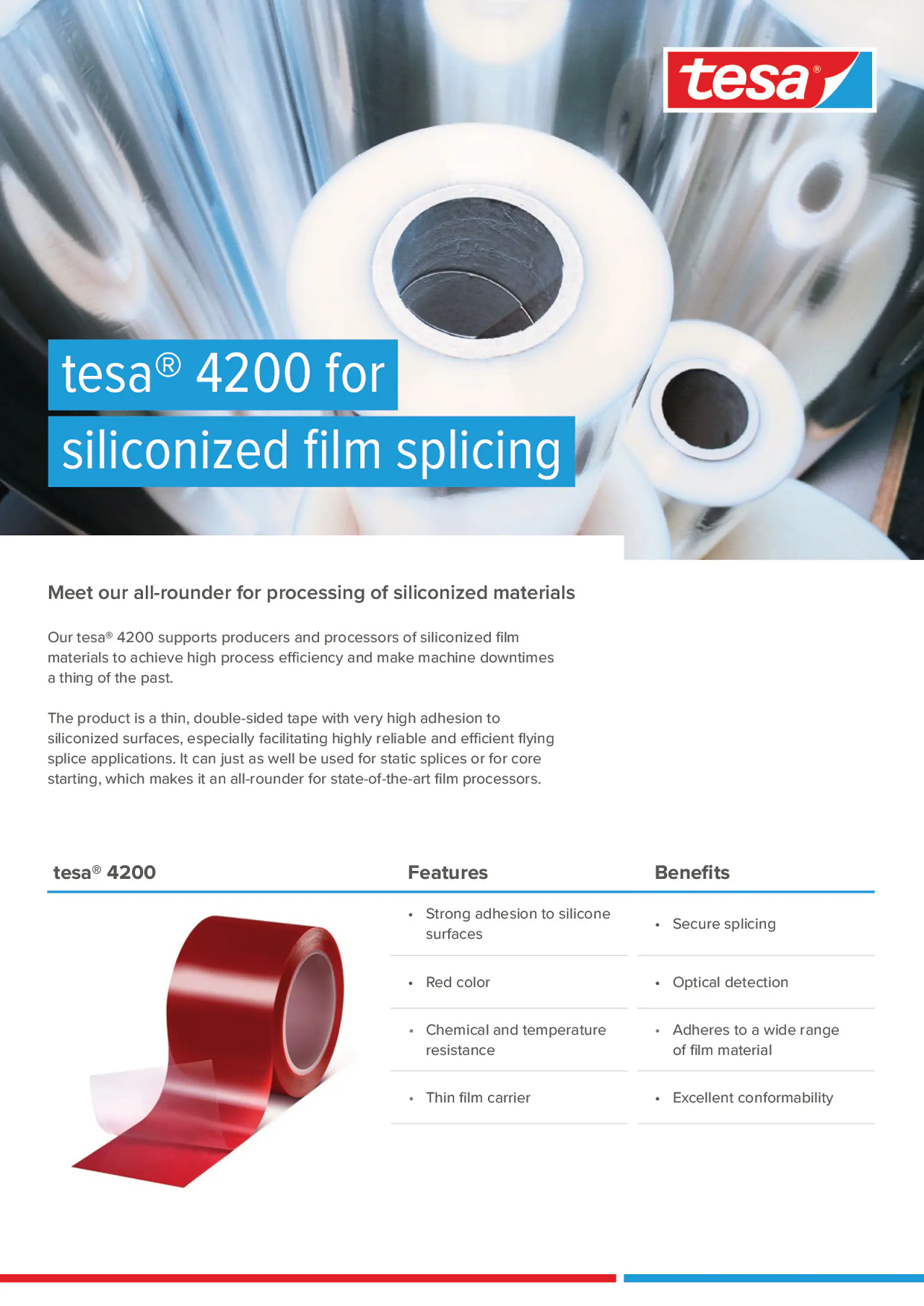 tesa® 4200 for siliconized film splicing