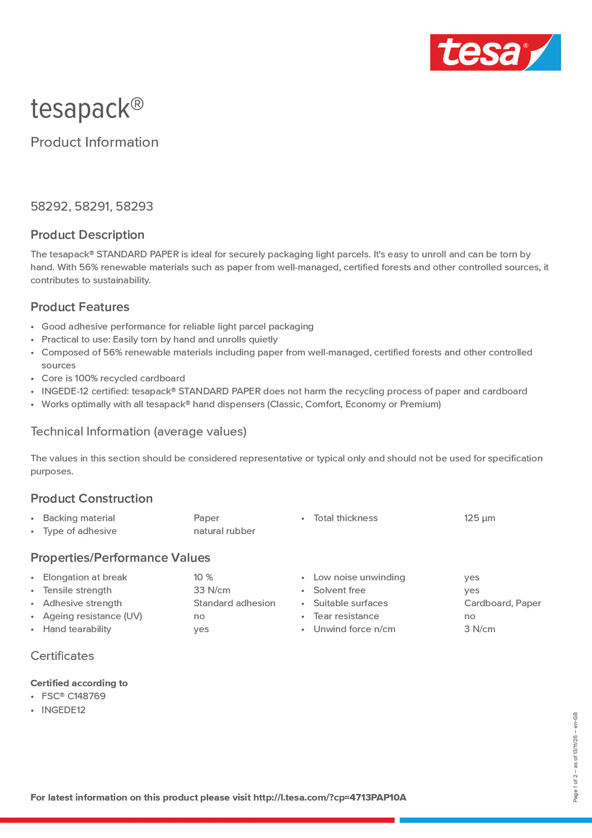 Product information_tesapack® 58292_en-GB