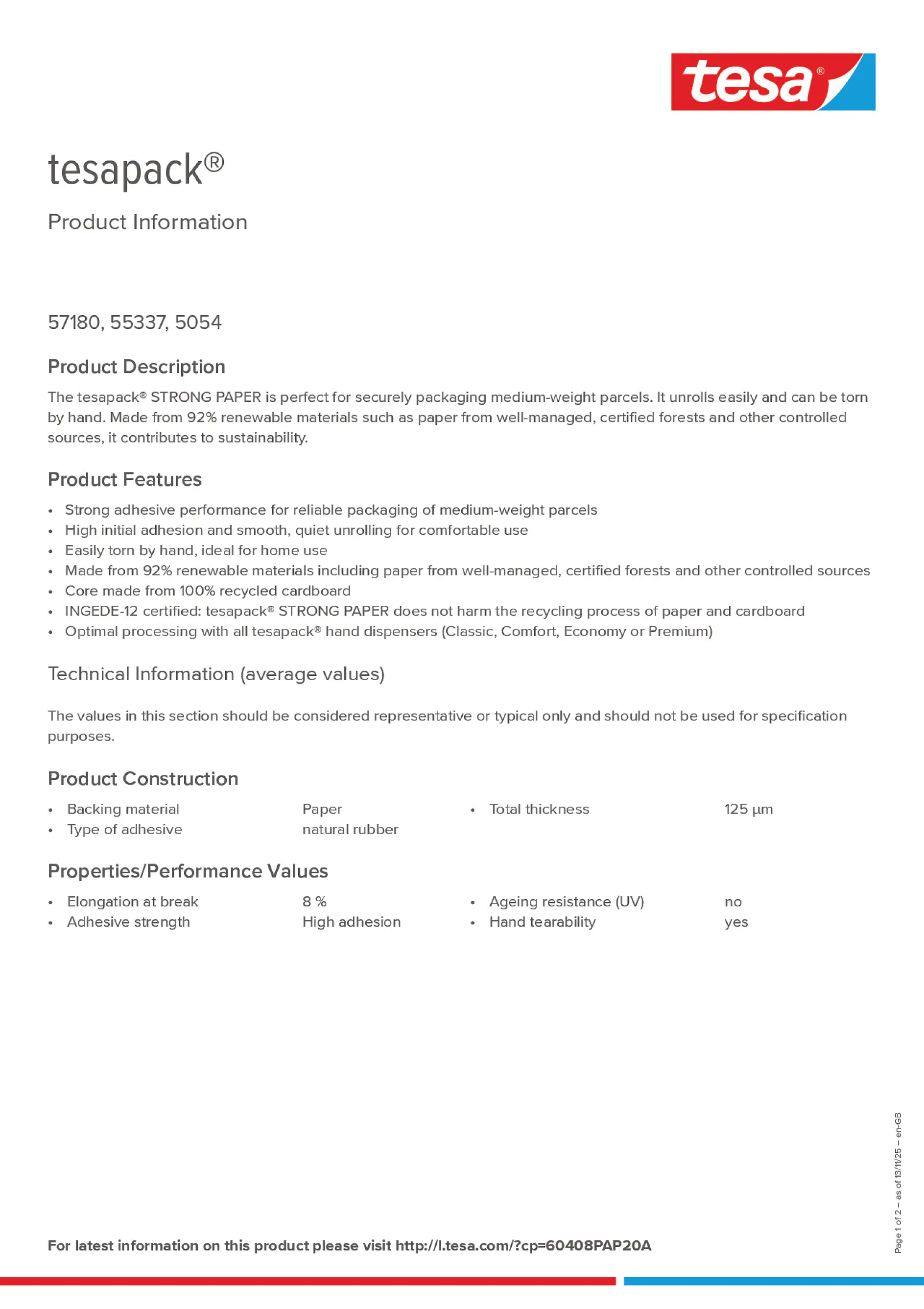 Product information_tesapack® 57180_en-GB