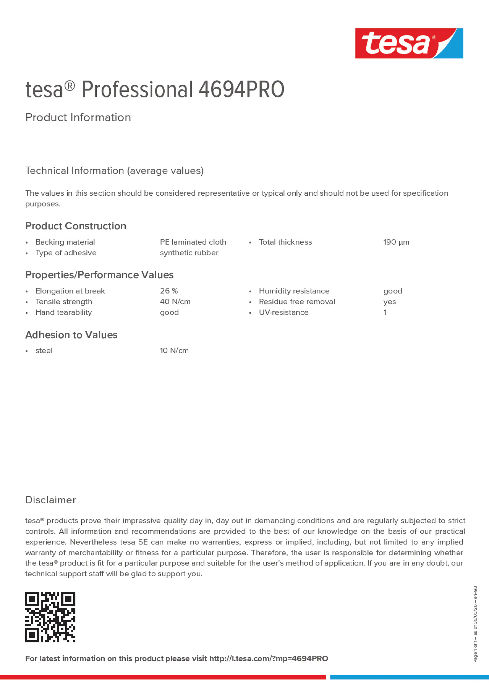 Product information_tesa® Professional 4694PRO_en-GB