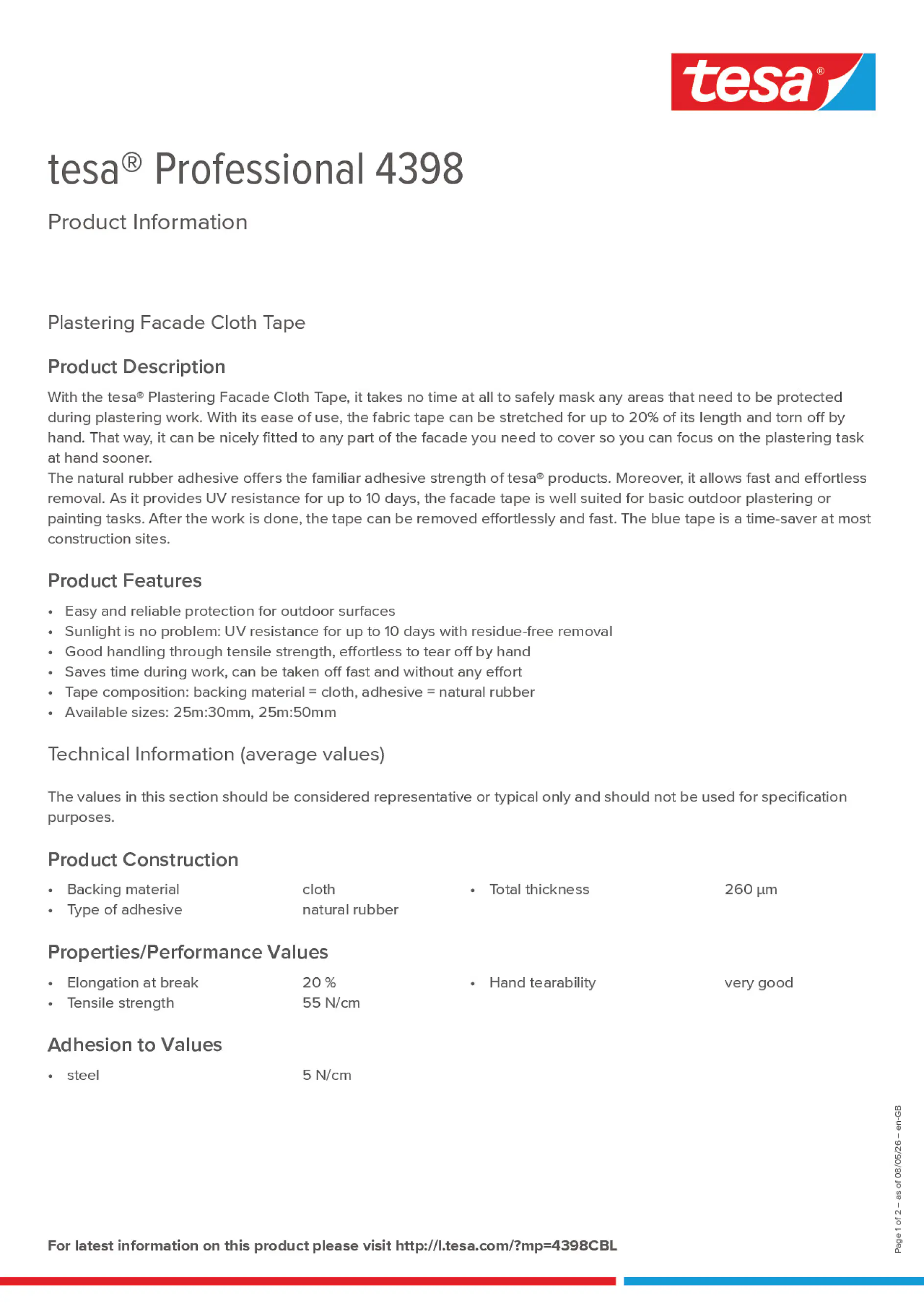Product information_tesa® Professional 04398_en-GB