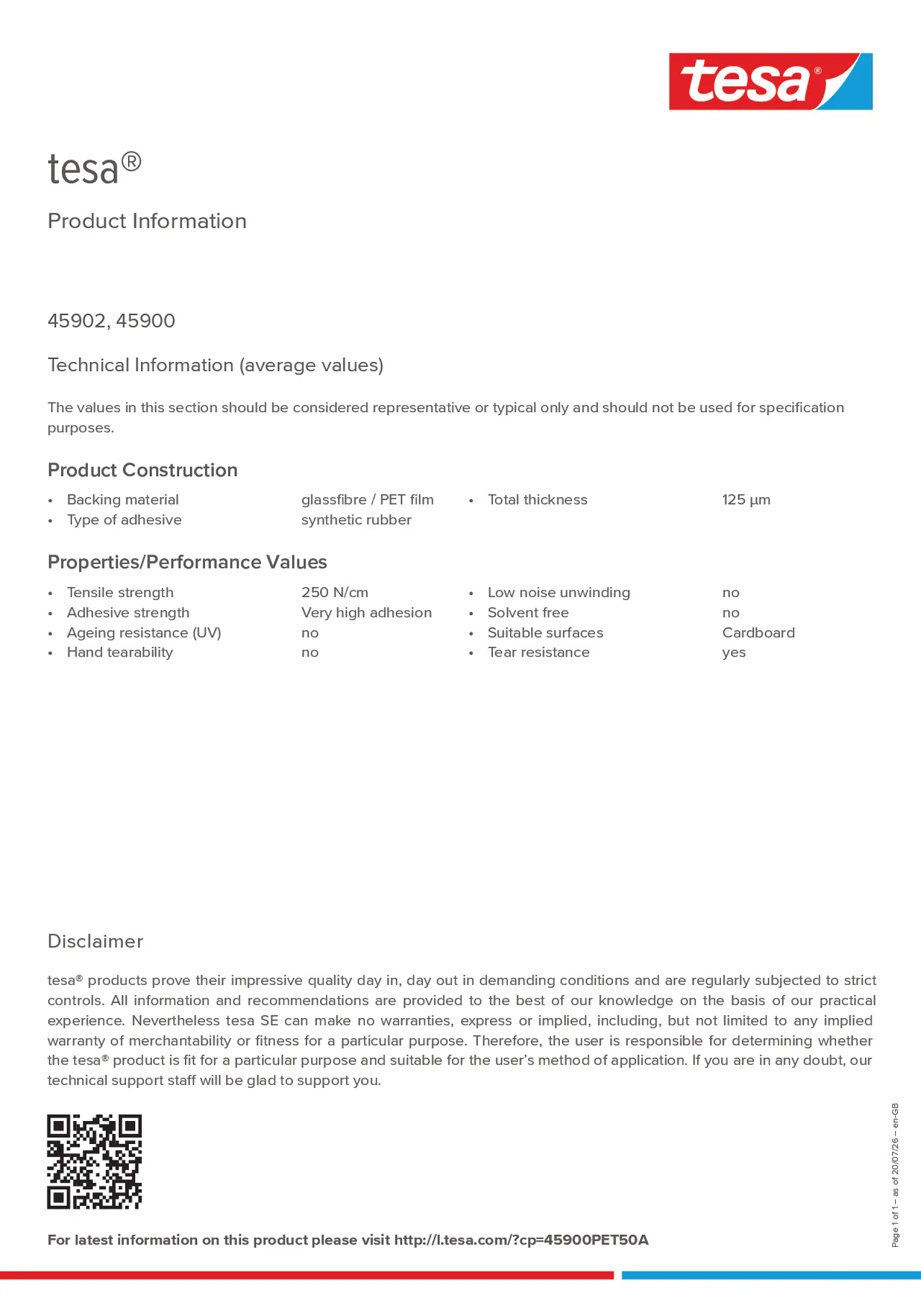 Product information_tesa® 45900PET50A_en-GB
