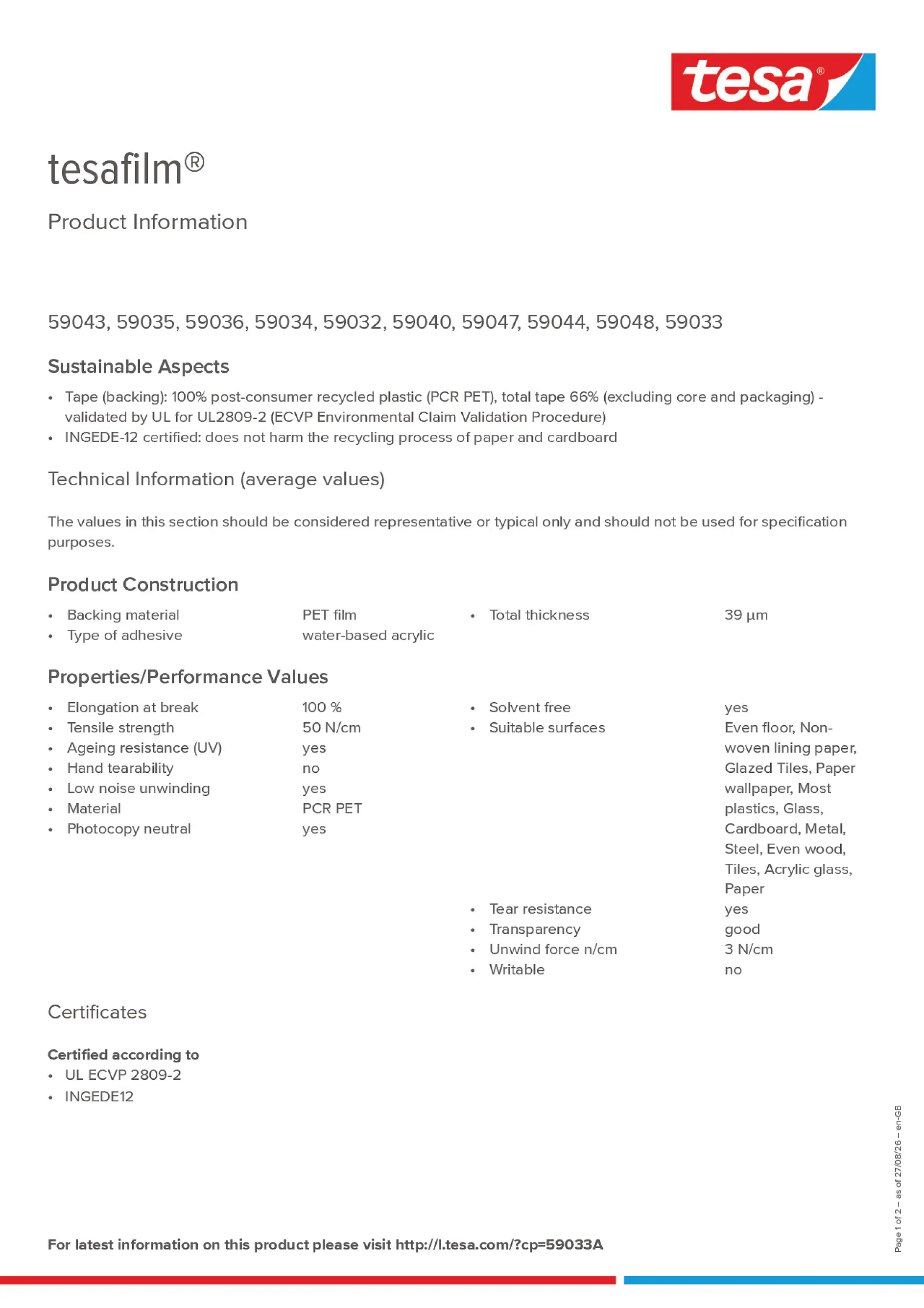 Product information_tesafilm® 59033A_en-GB