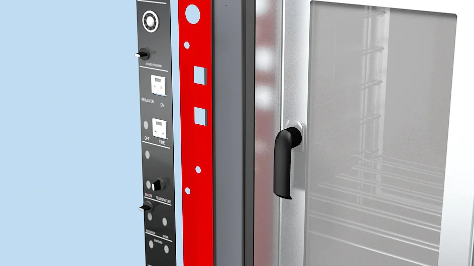 Control panels are mounted onto the appliance with double-sided tape.