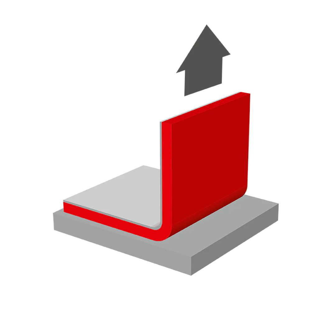 Measurment of the forces needed to peel off the tape in 90° direction