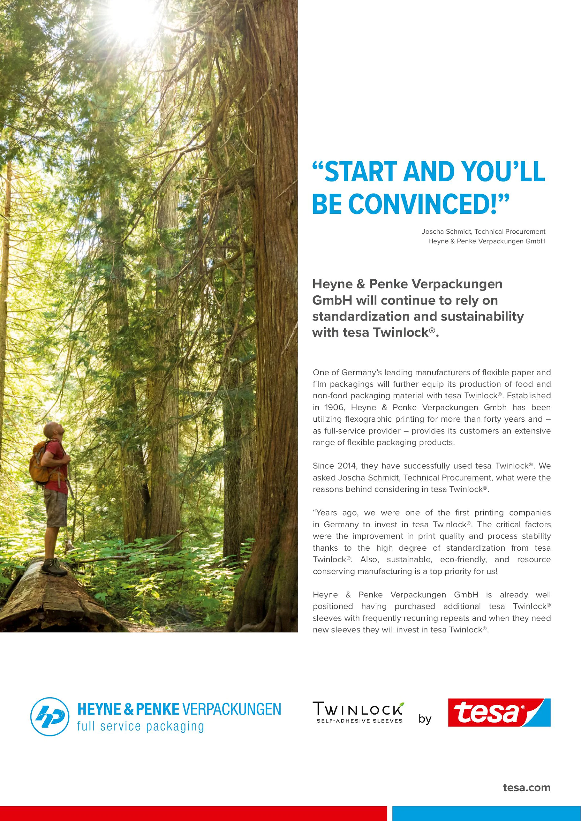 Success story with Heyne & Penke Verpackungen GmbH and tesa Twinlock®
