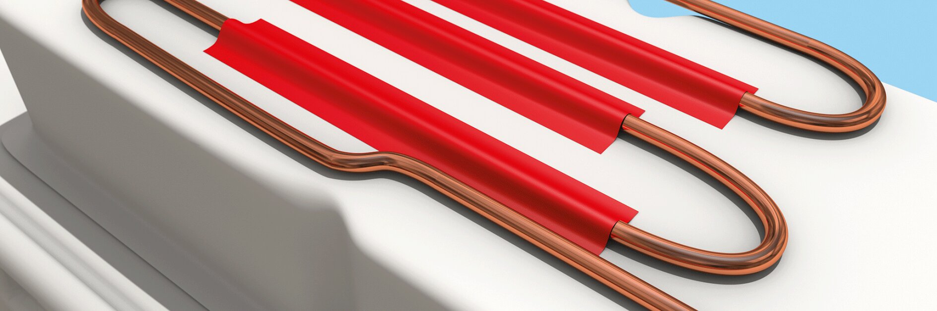 Adhering Coils to Freezer with Aluminum Tapes
