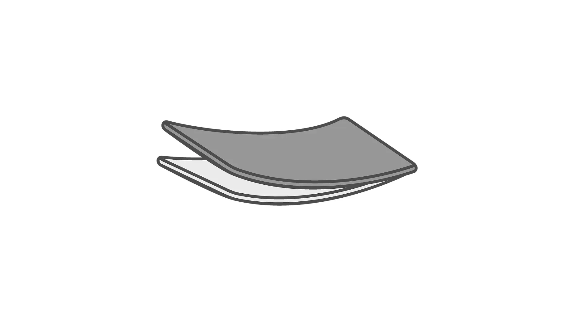 Illustration of two overlapping parallel lines, curving upward at the ends, with one line slightly offset above the other. The top line is gray, and the bottom line is white with a gray outline—representing applications of tissue tapes and tissue tape double sided solutions. (This text has been generated by AI)
