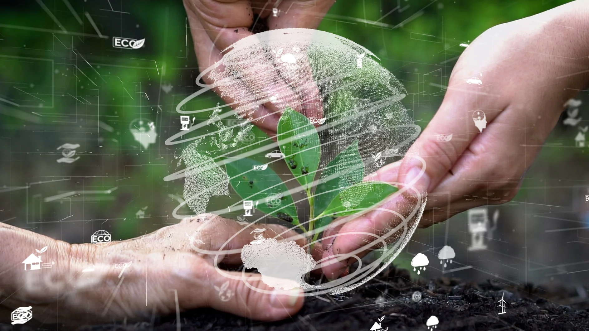 Sustainability Team Future environmental conservation and sustainable ESG modernization development by using technology of renewable resources to reduce pollution and carbon emission .
