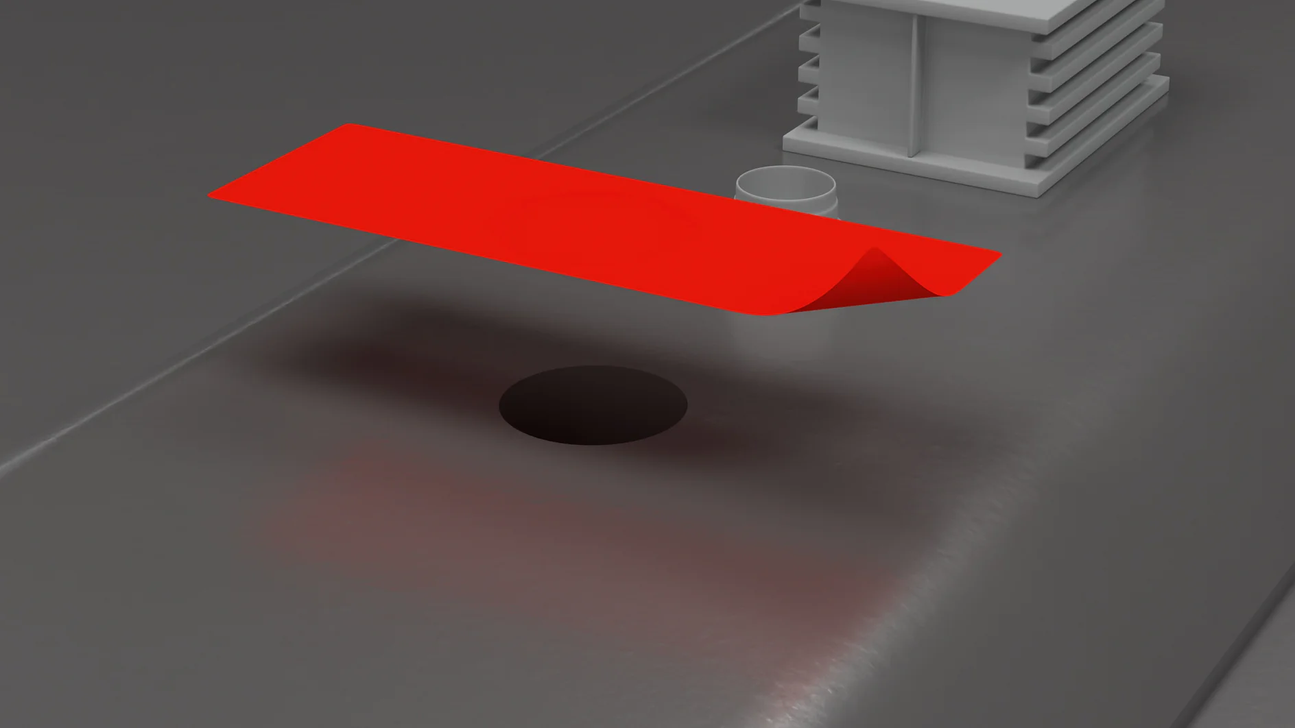 Appliances hole covering foaming process illustration