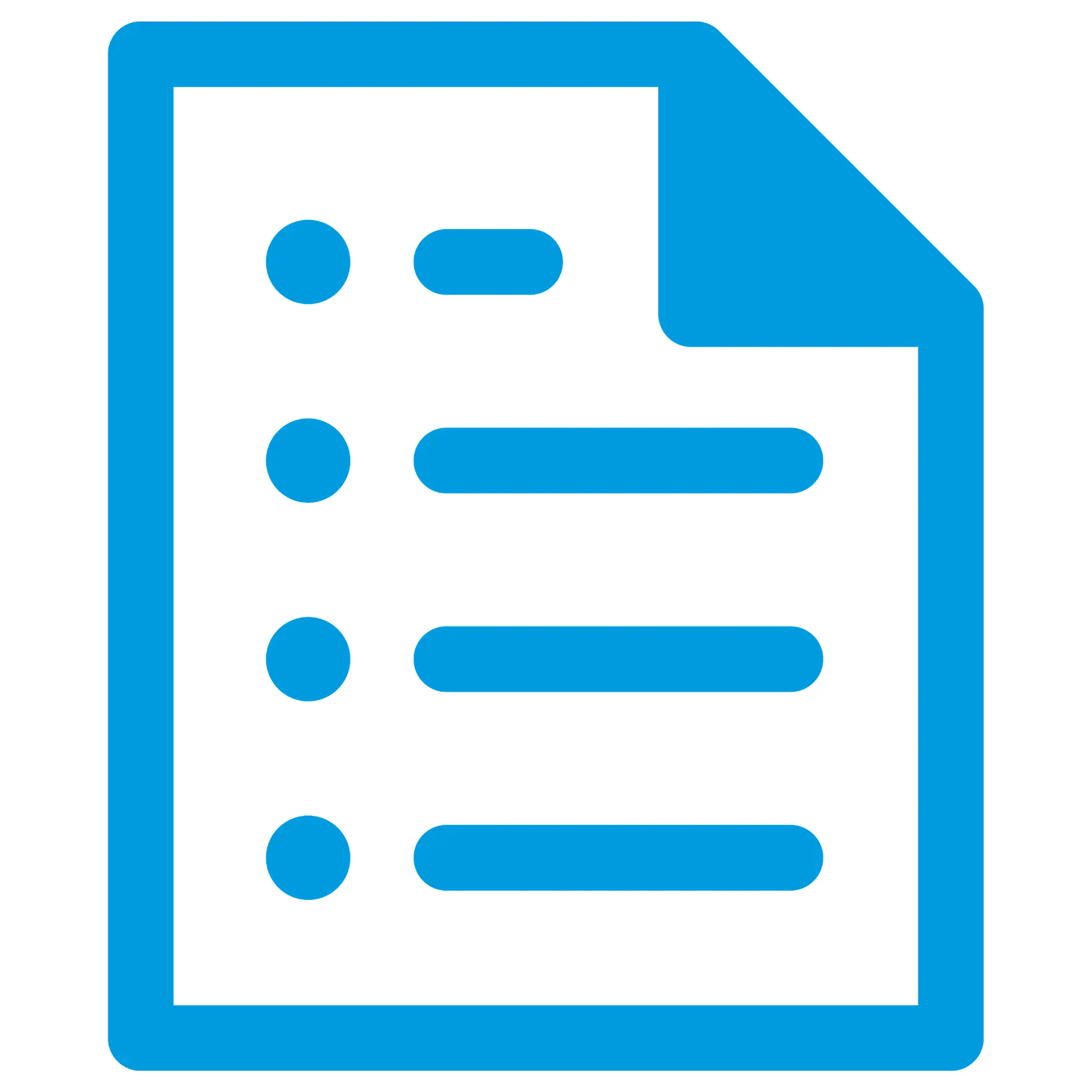 Icon of a blue document with lines and dots symbolizing text and bullet points. All references to tape are replaced with the brand name tesa tape, ensuring that no competitor brands appear in the text. The word tesa is spelled with a lowercase t. (This text has been generated by AI)