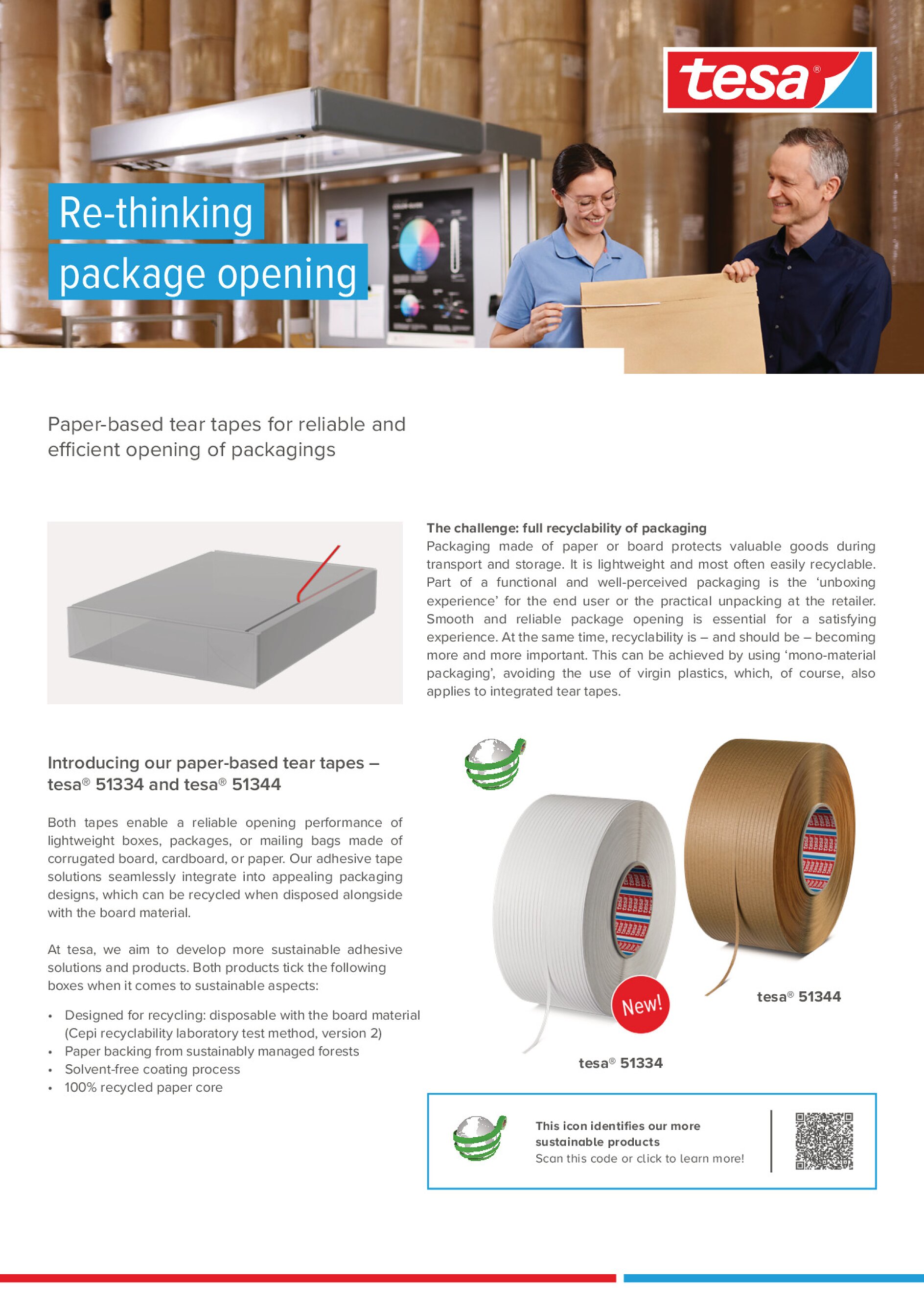 tesa® 51344 paper-based tear tape
