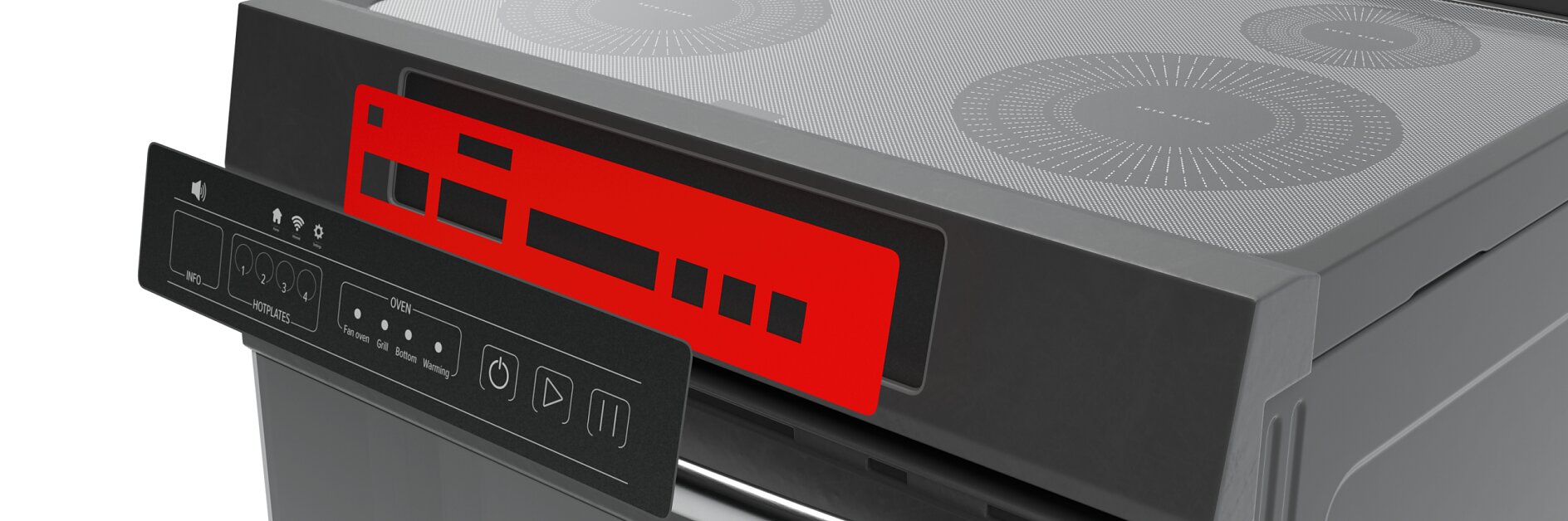 Appliances cooktop display mounting illustration Appliances cooktop display mounting illustration
