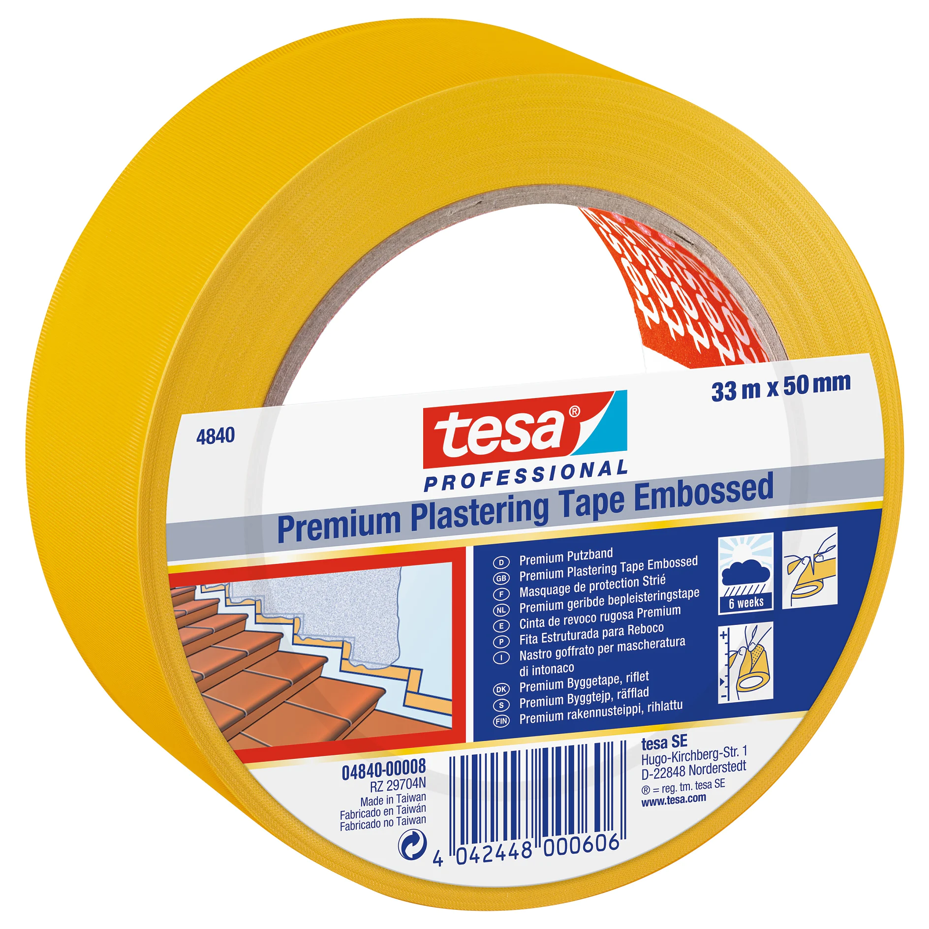 [en-en] tesa professional premium plastering tape embossed 33mx50mm, Yellow, LI401