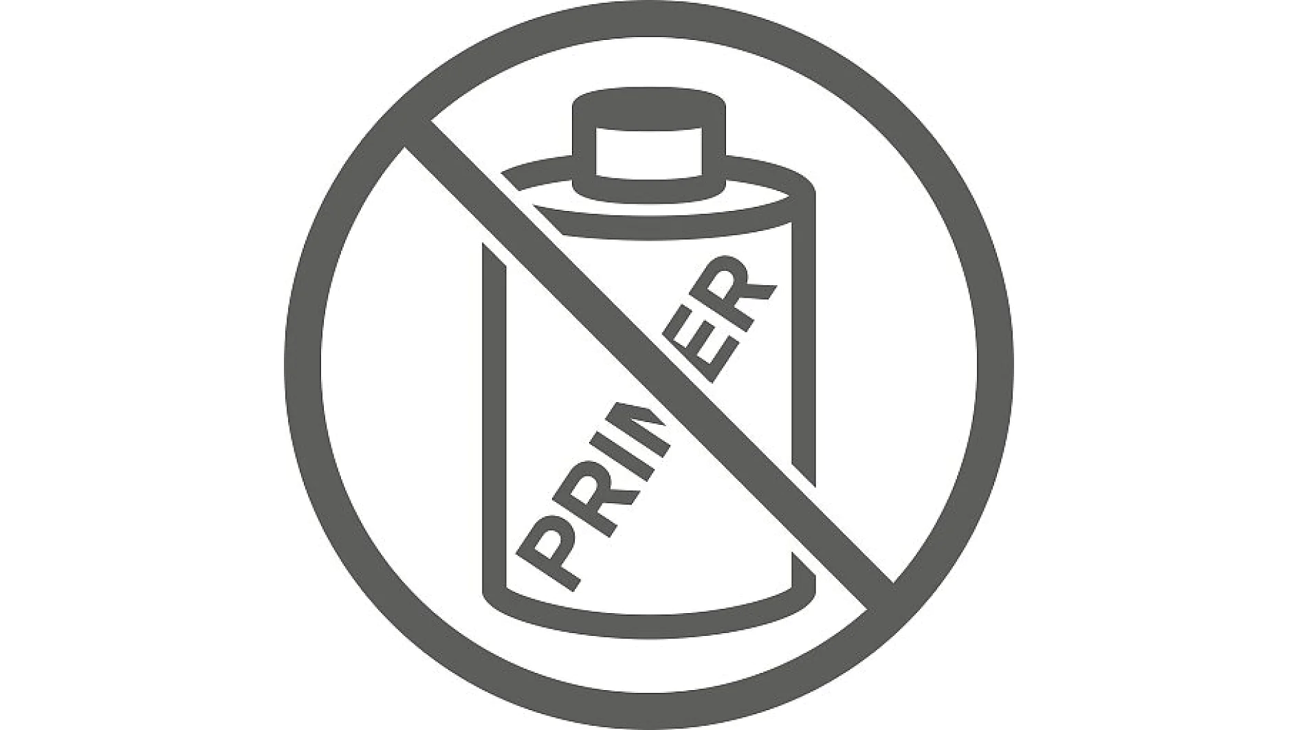 A gray circular icon with a crossed line through it, indicating prohibition. Inside the circle is an illustration of a bottle with the word tesa tape PRIMER on it. (This text has been generated by AI)