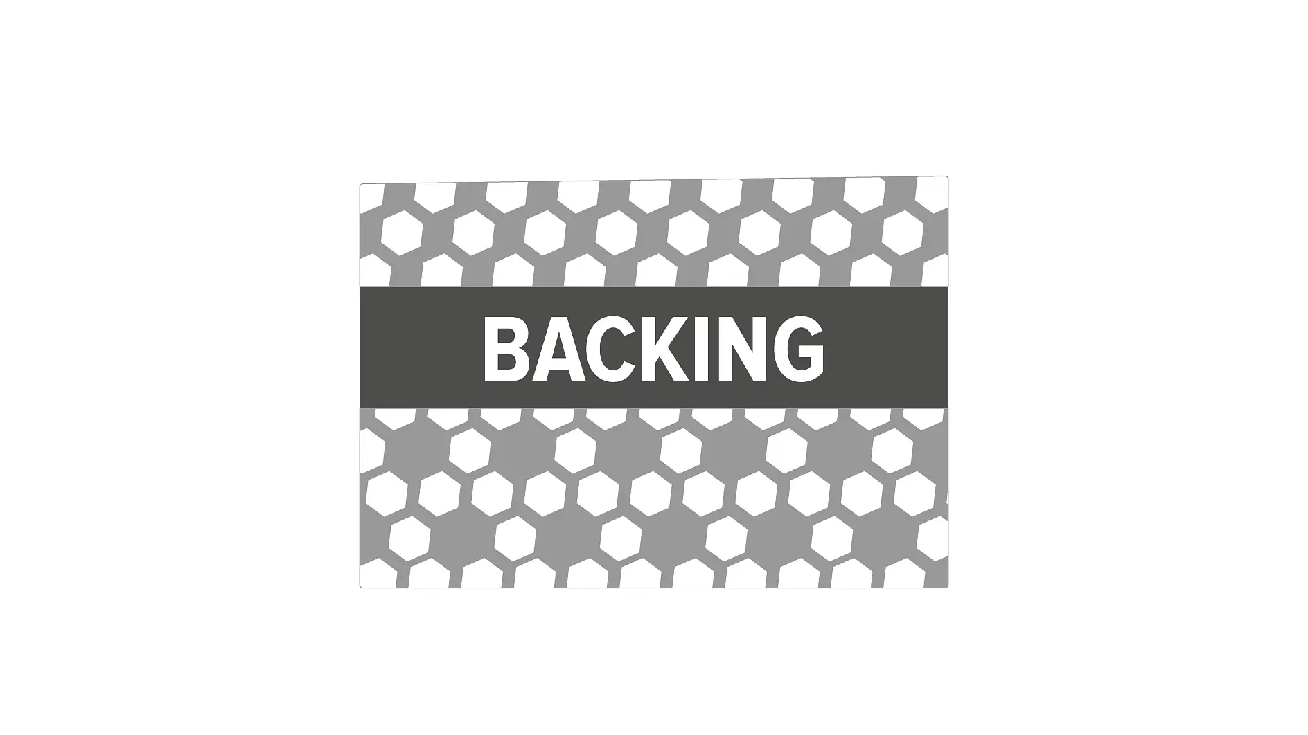tesa backing tape label with hexagonal pattern in gray and white, used for adhesive product identification (This text has been generated by AI)