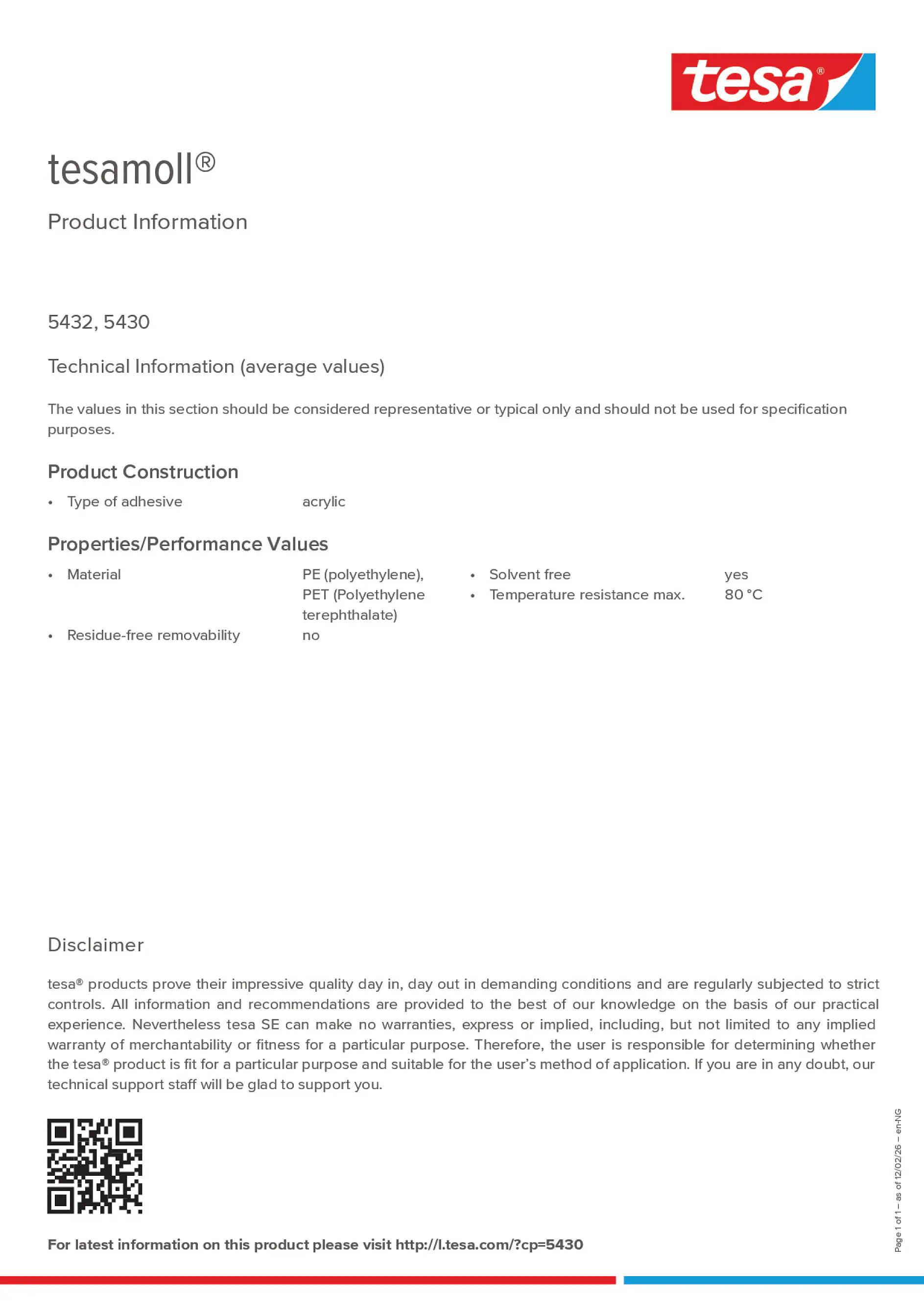 Product information_tesamoll® 5430_en-MA_fr-MA