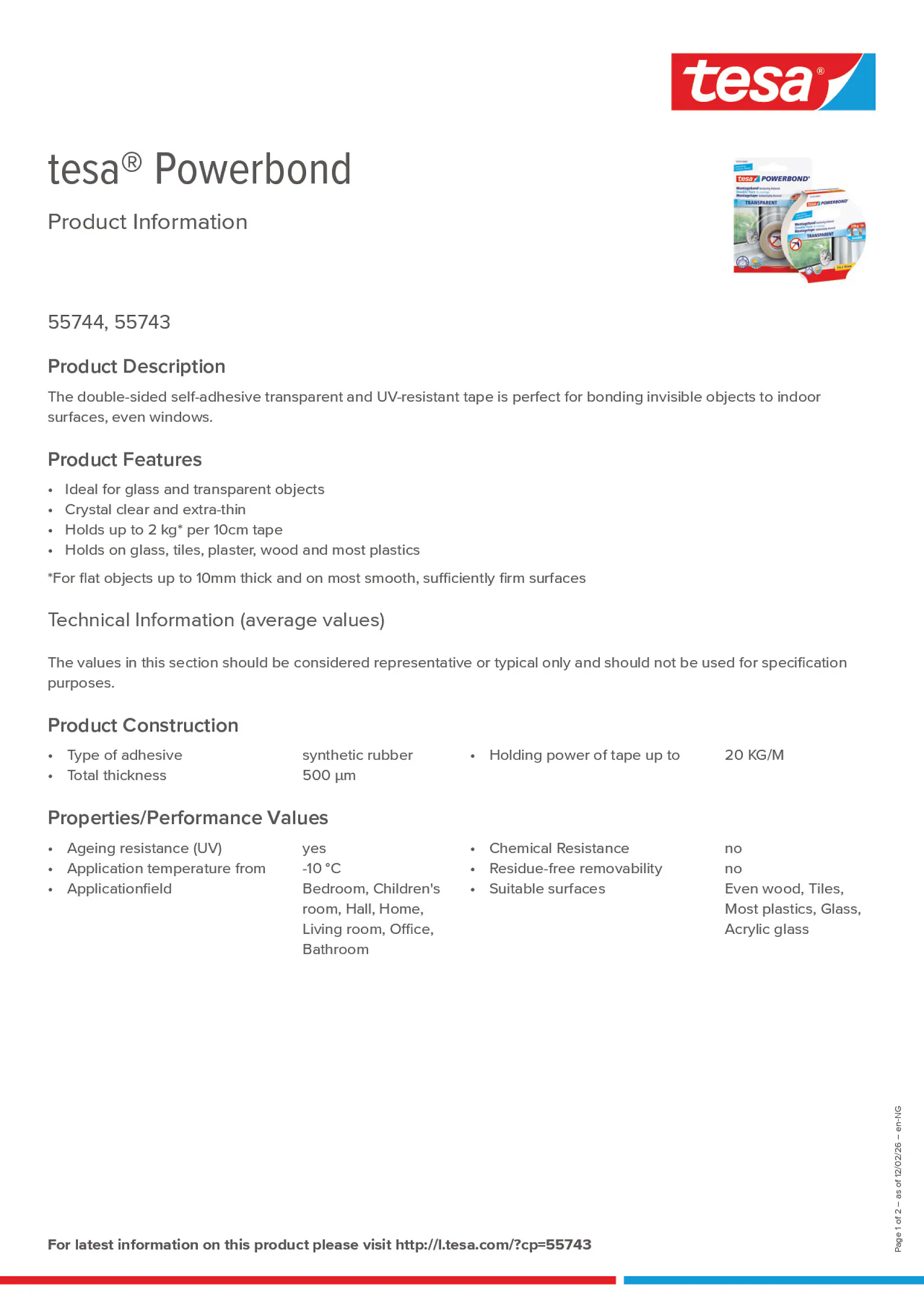 Product information_tesa® Powerbond 55743_en-MA_fr-MA